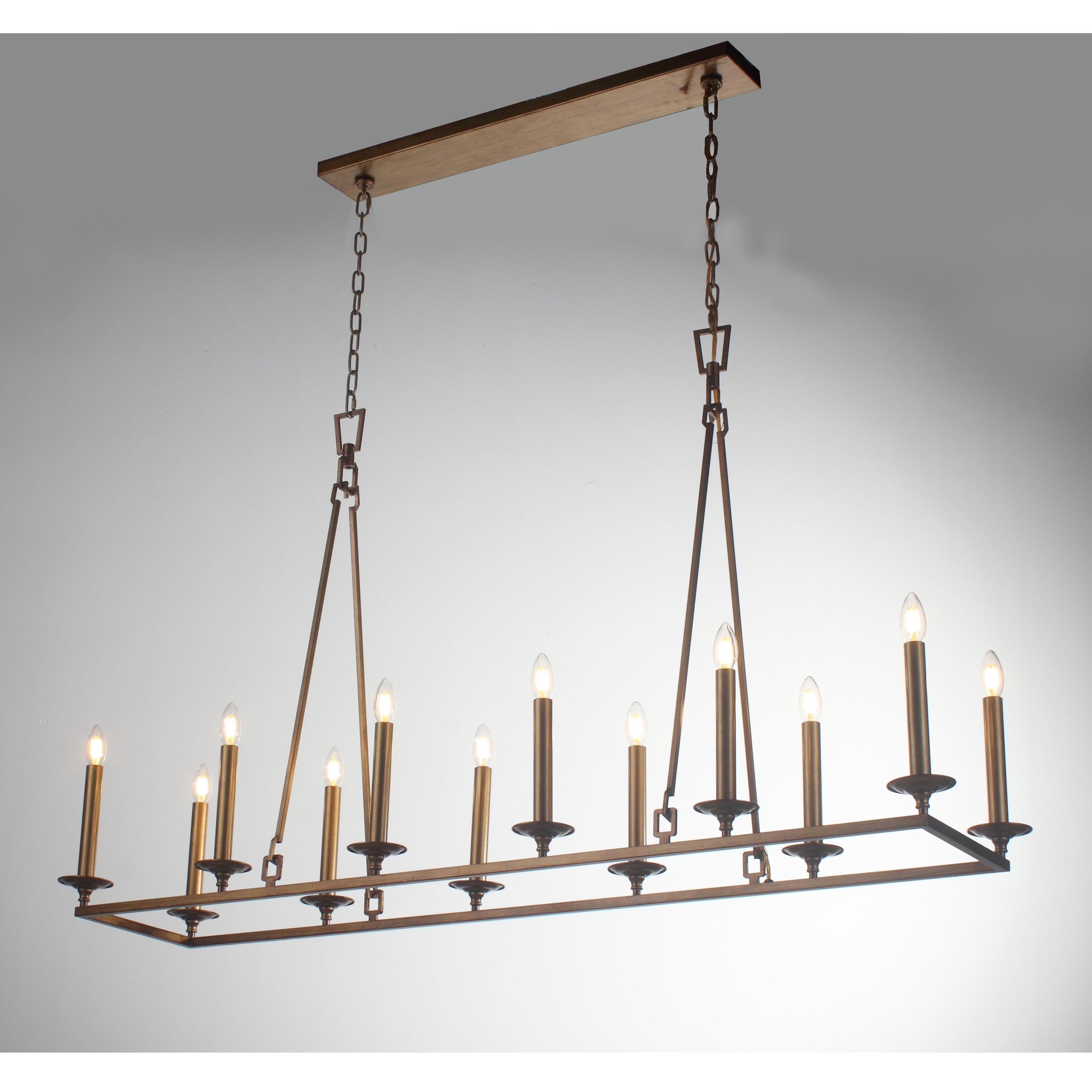 Wineyard Wheel Barrel Rectangular Linear Chandelier - Italian Concept