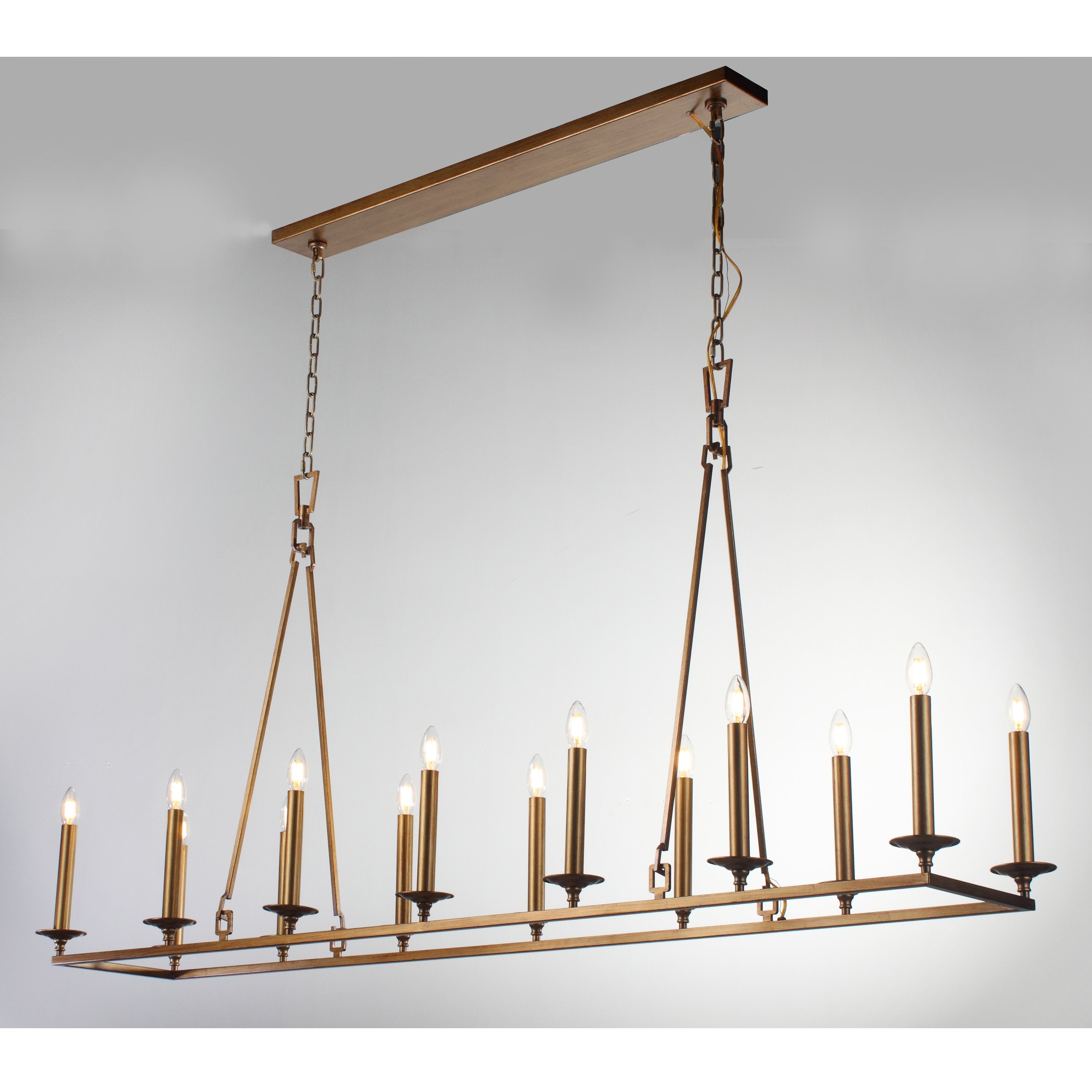 Wineyard Wheel Barrel Rectangular Linear Chandelier - Italian Concept