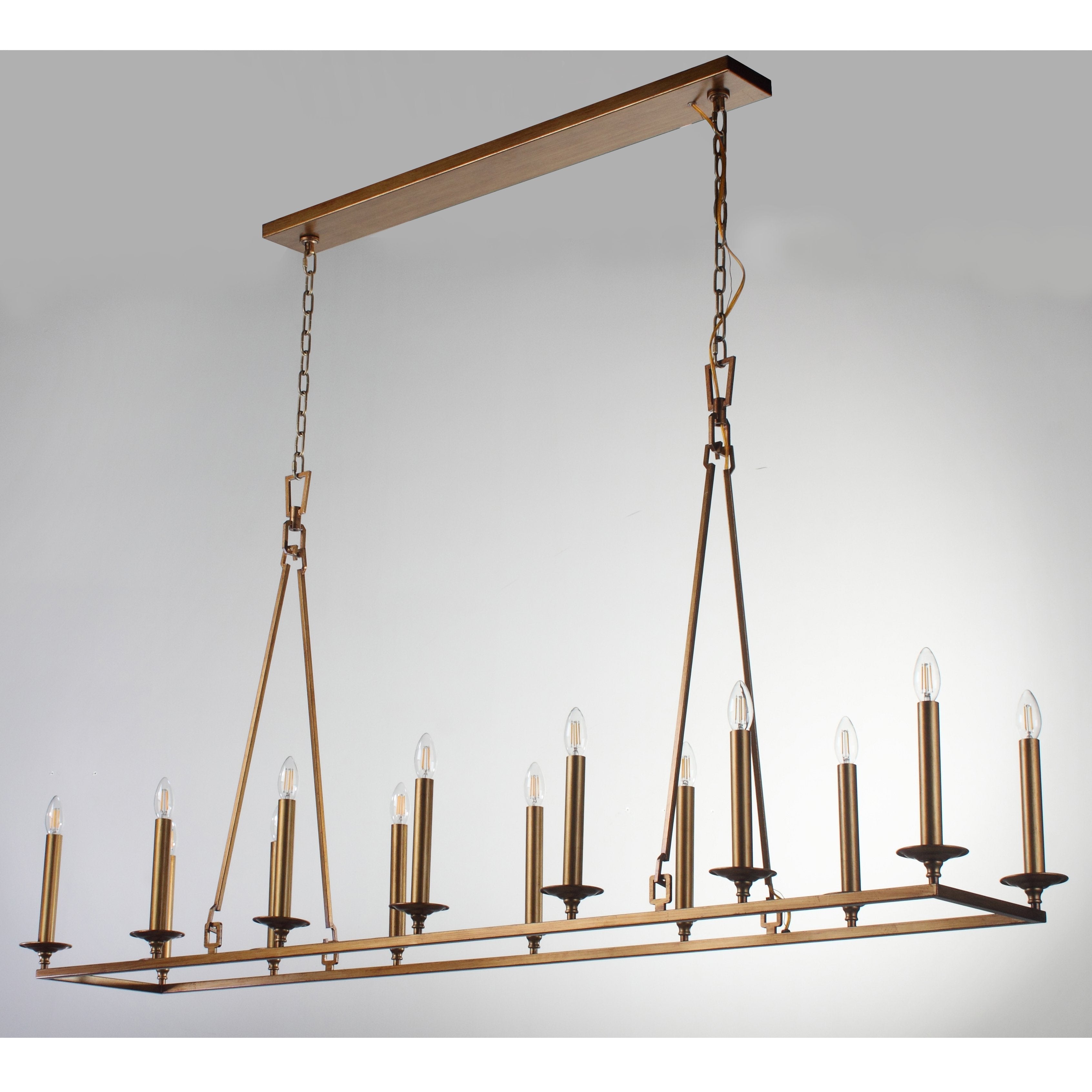 Wineyard Wheel Barrel Rectangular Linear Chandelier - Italian Concept