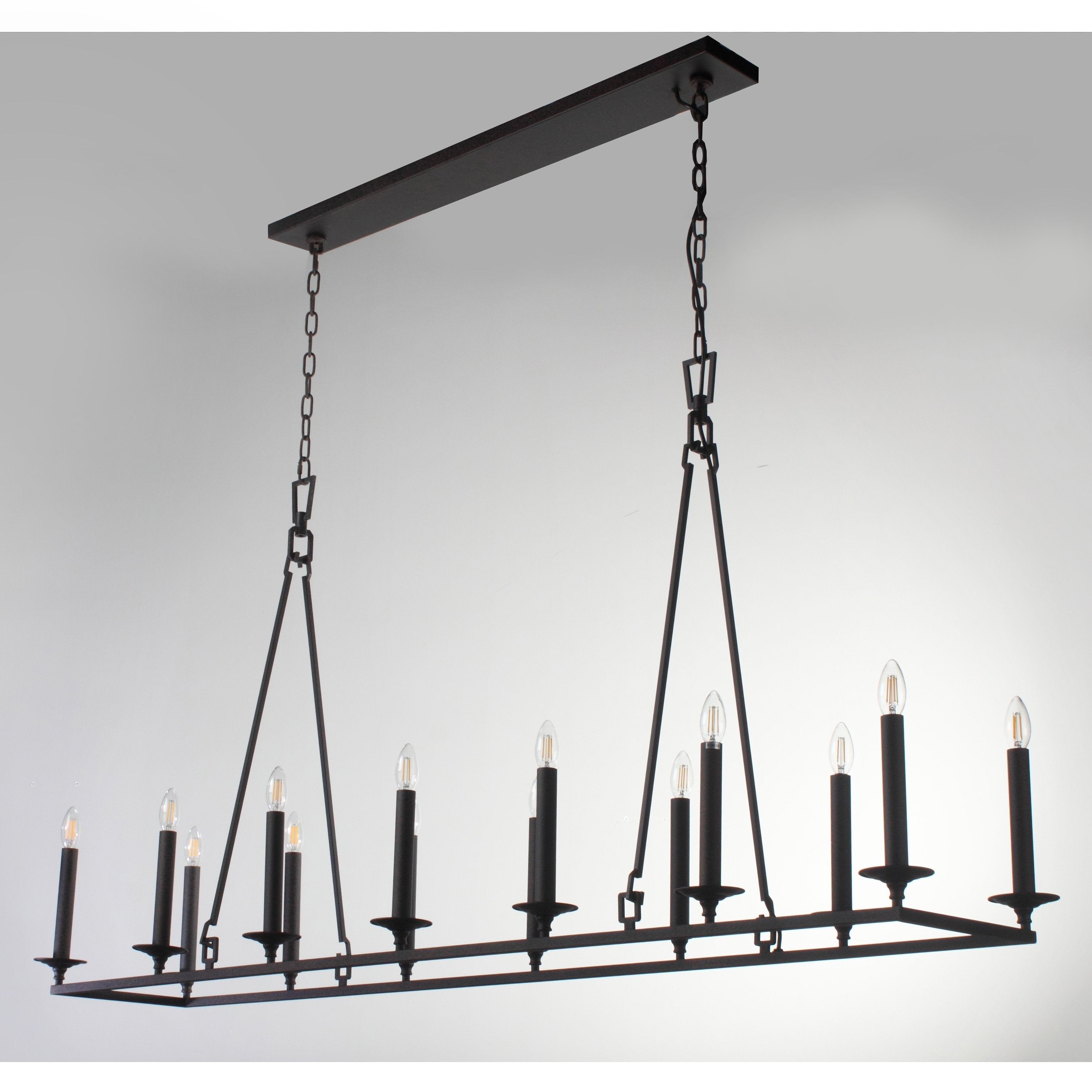 Wineyard Wheel Barrel Rectangular Linear Chandelier - Italian Concept