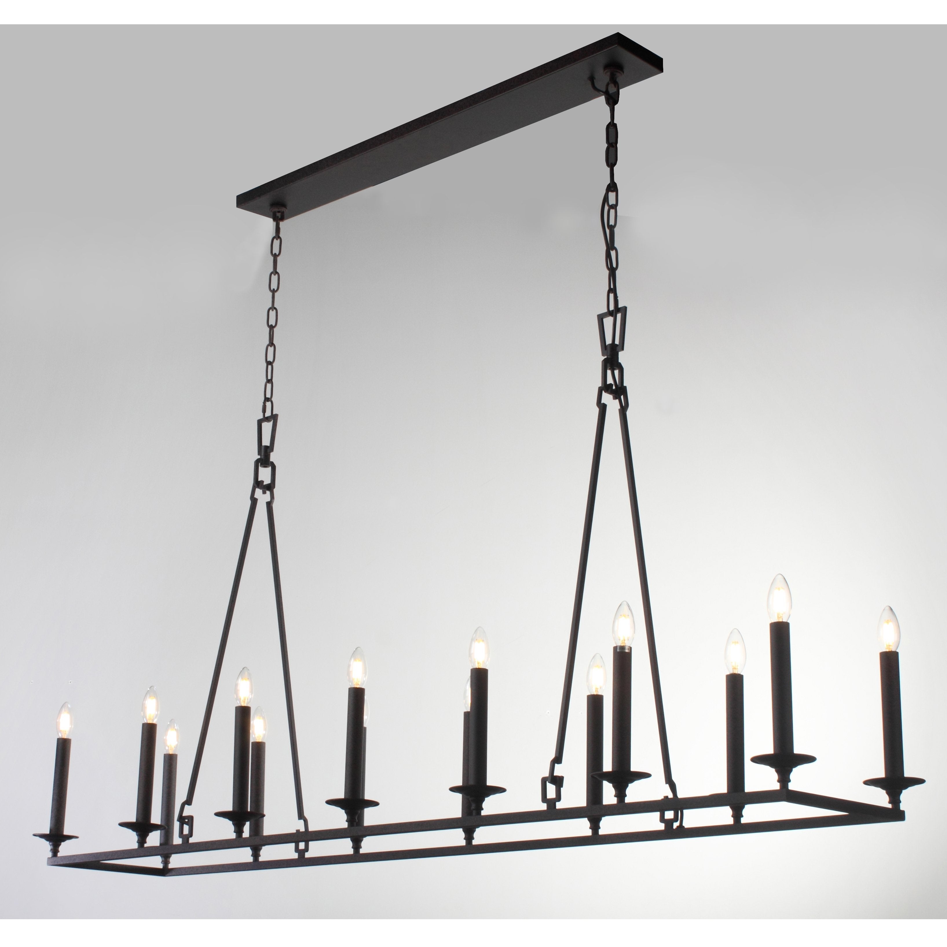 Wineyard Wheel Barrel Rectangular Linear Chandelier - Italian Concept