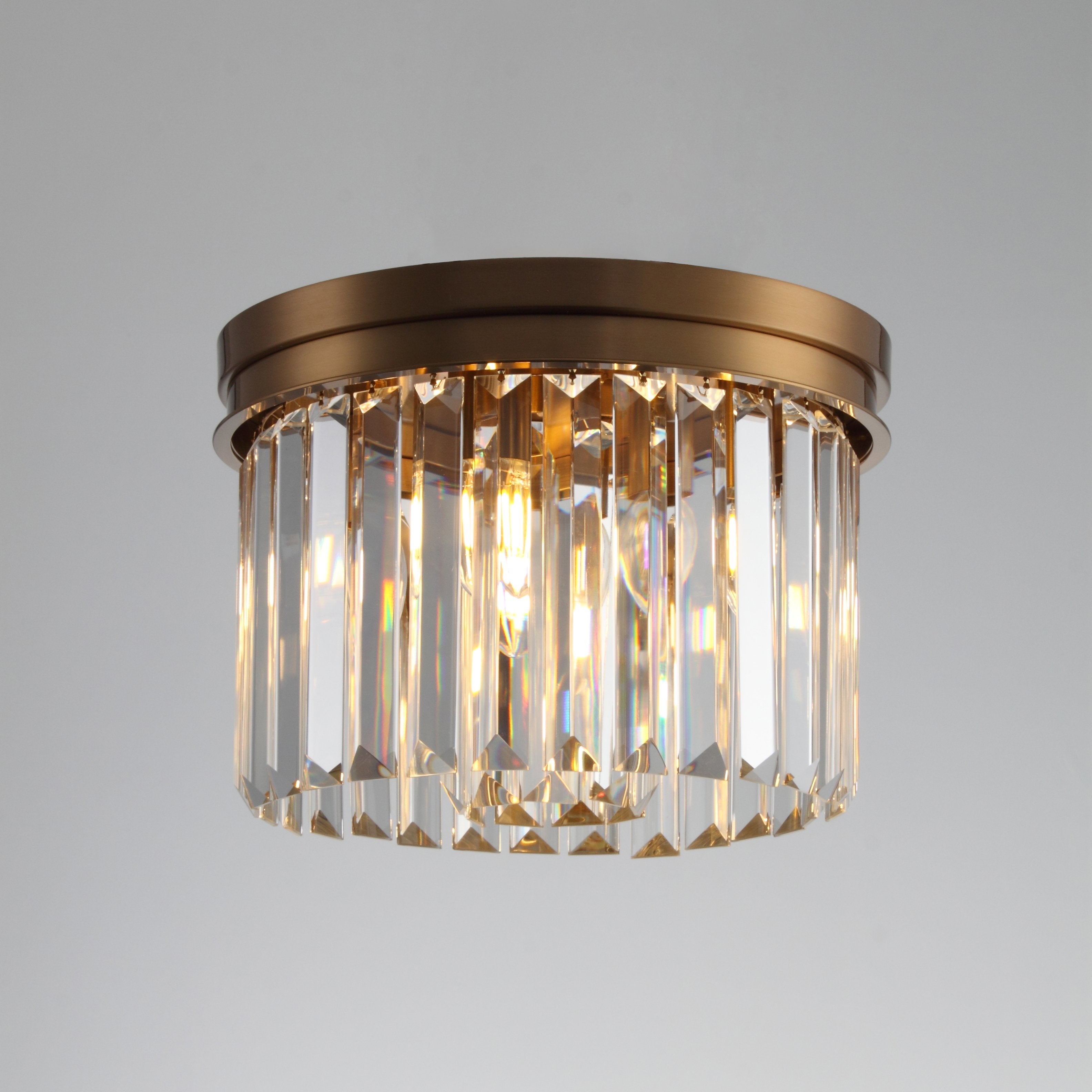 Odeon Flushmount 1-Tier Odeon Crystal Fringe Chandelier - Italian Concept -
