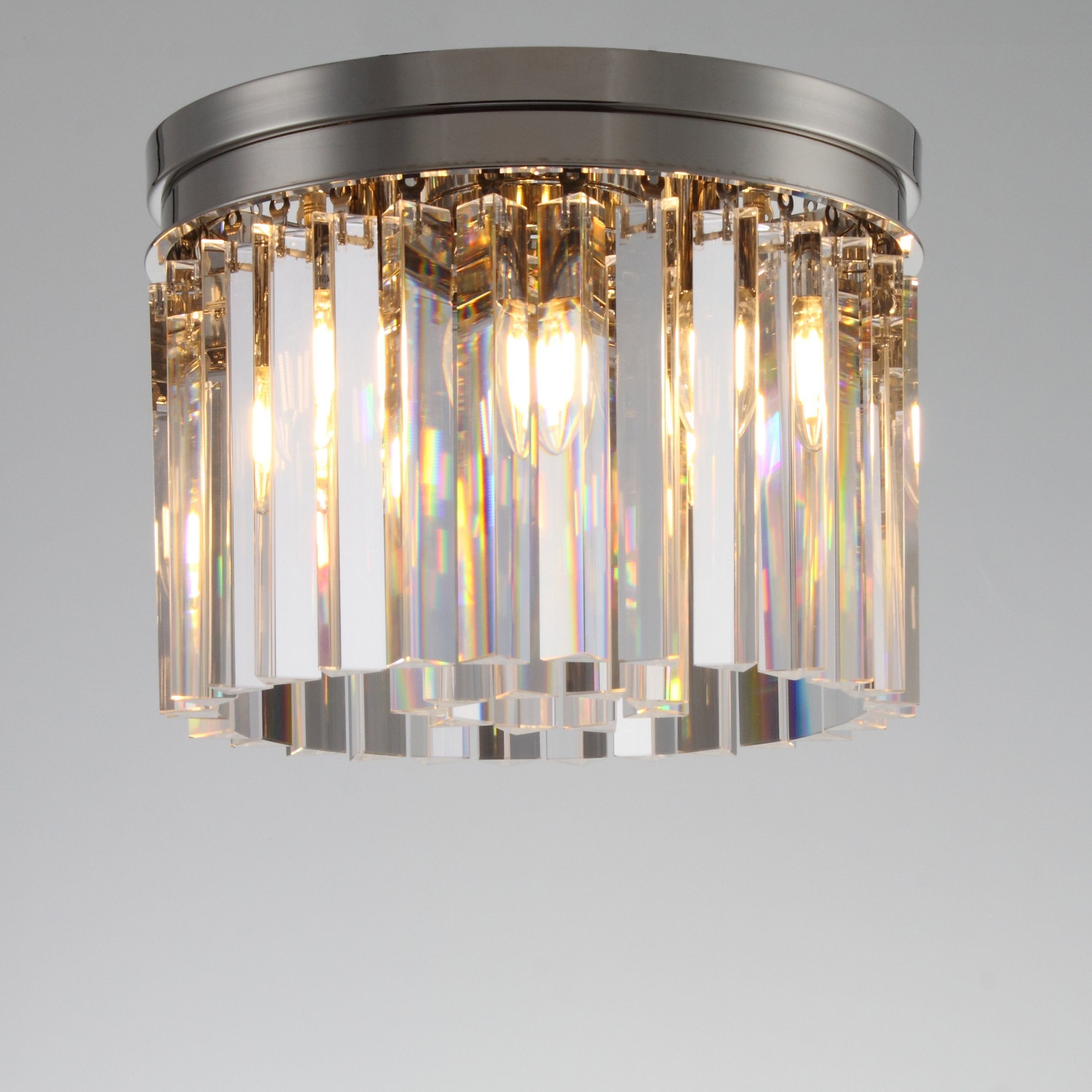 Odeon Flushmount 1-Tier Odeon Crystal Fringe Chandelier - Italian Concept -