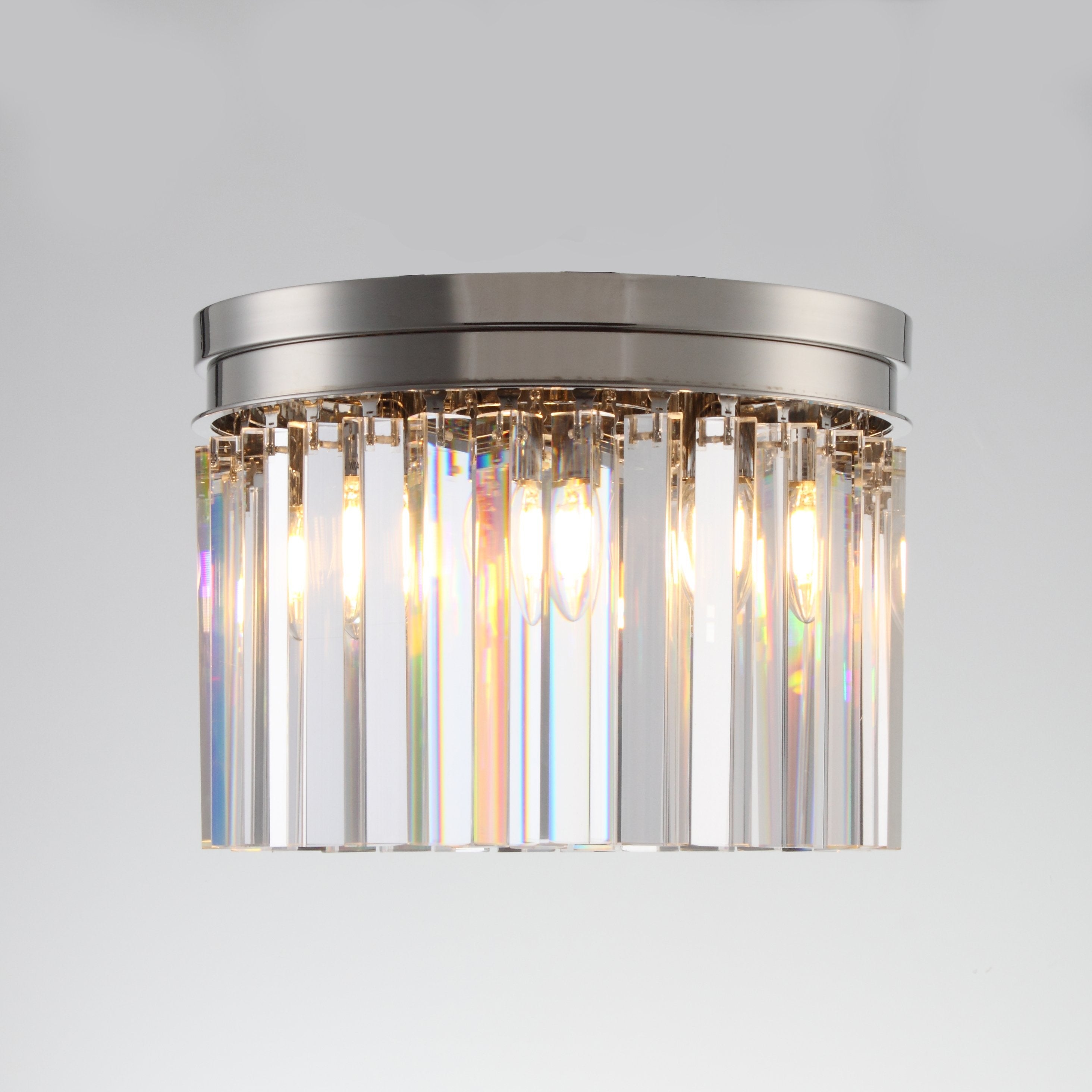 Odeon Flushmount 1-Tier Odeon Crystal Fringe Chandelier - Italian Concept -