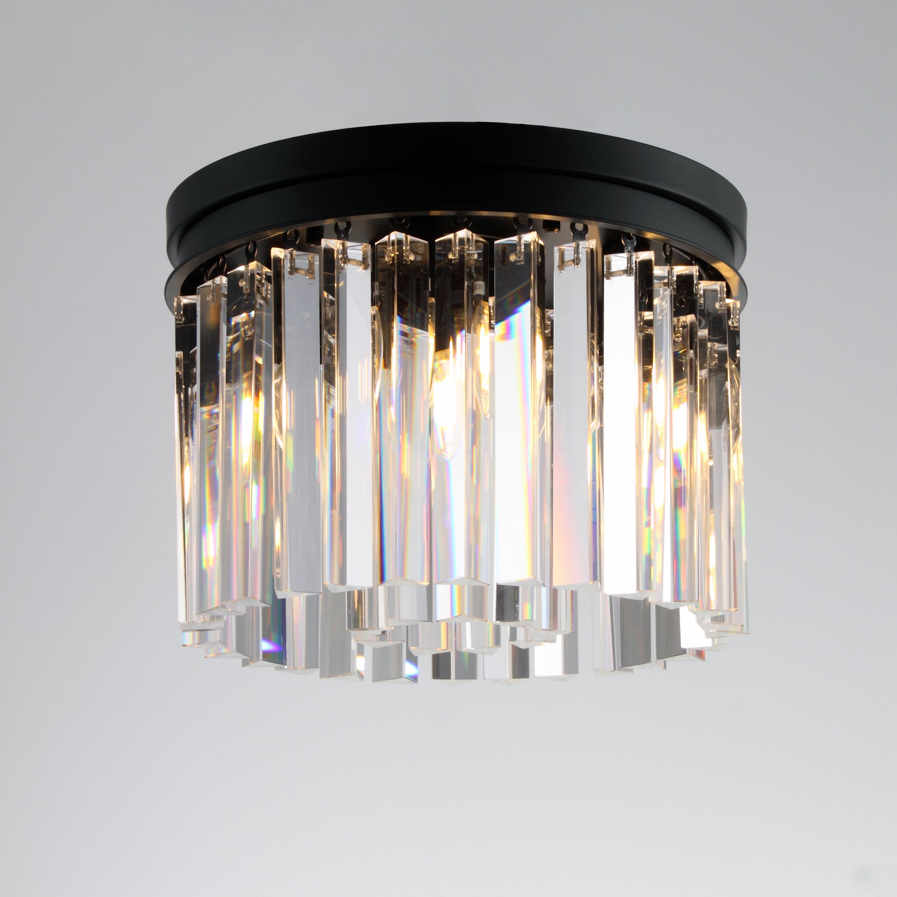 Odeon Flushmount 1-Tier Odeon Crystal Fringe Chandelier - Italian Concept -