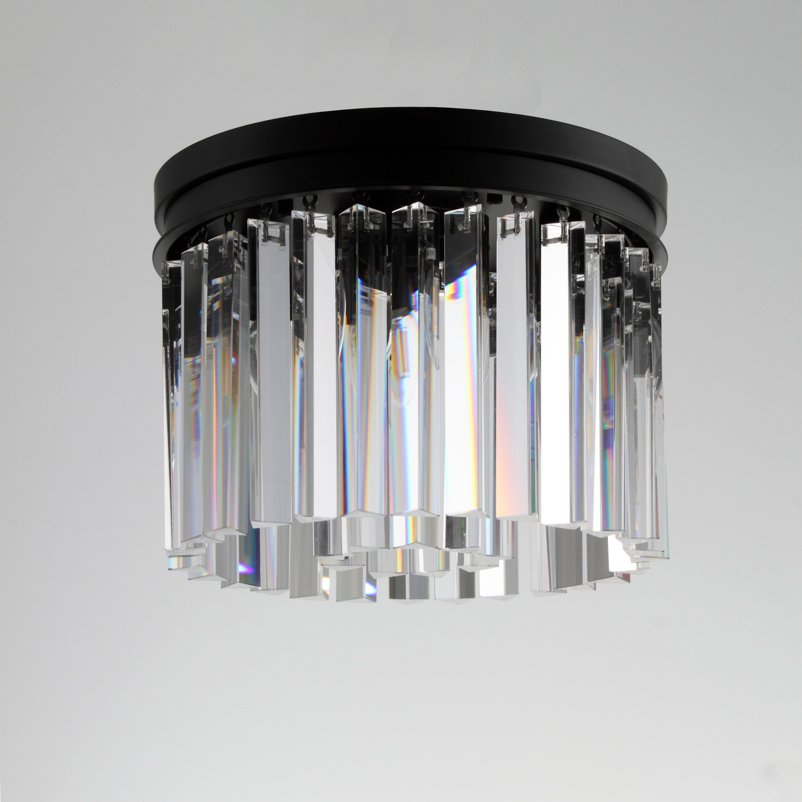 Odeon Flushmount 1-Tier Odeon Crystal Fringe Chandelier - Italian Concept -