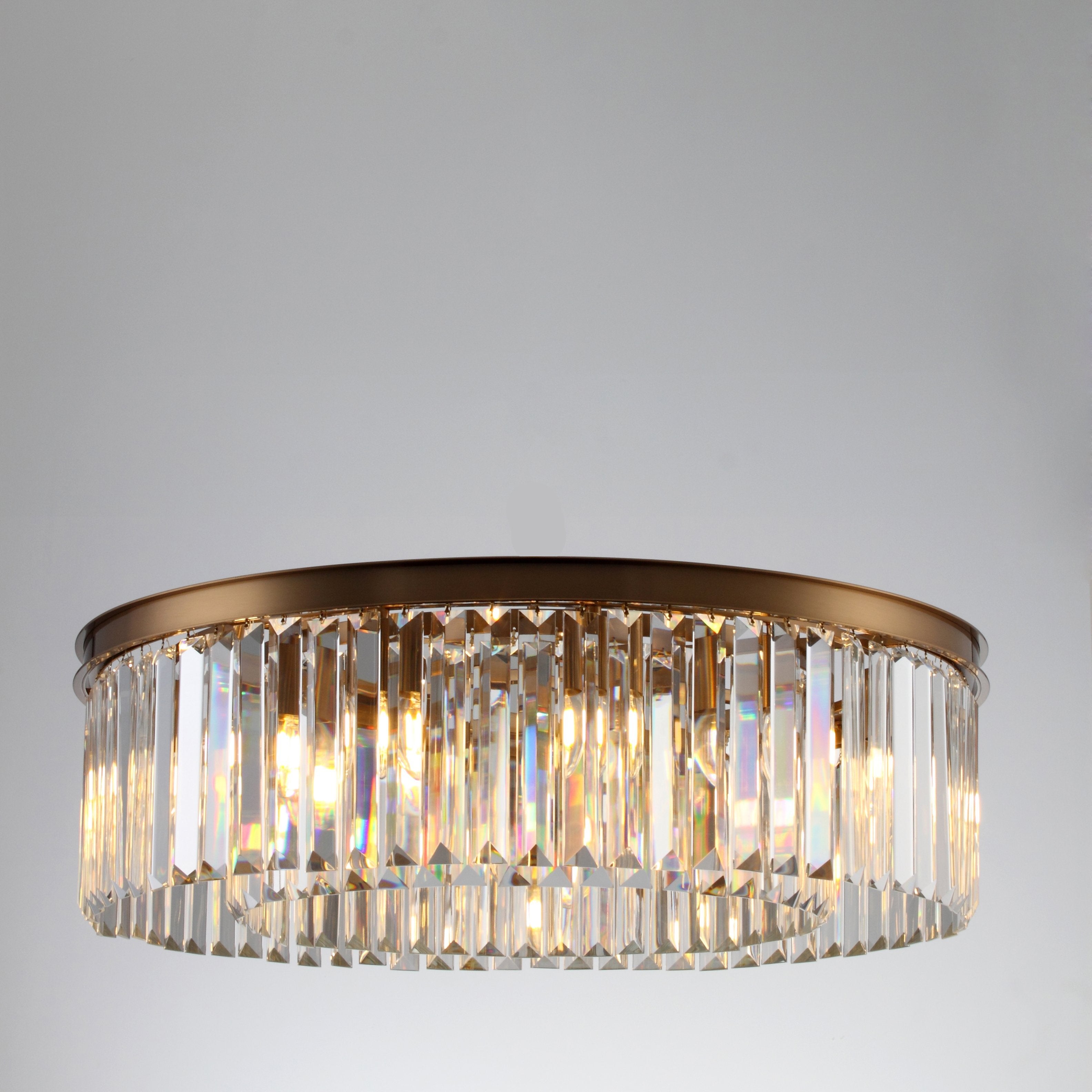 Odeon Flushmount 1-Tier Odeon Crystal Fringe Chandelier - Italian Concept -