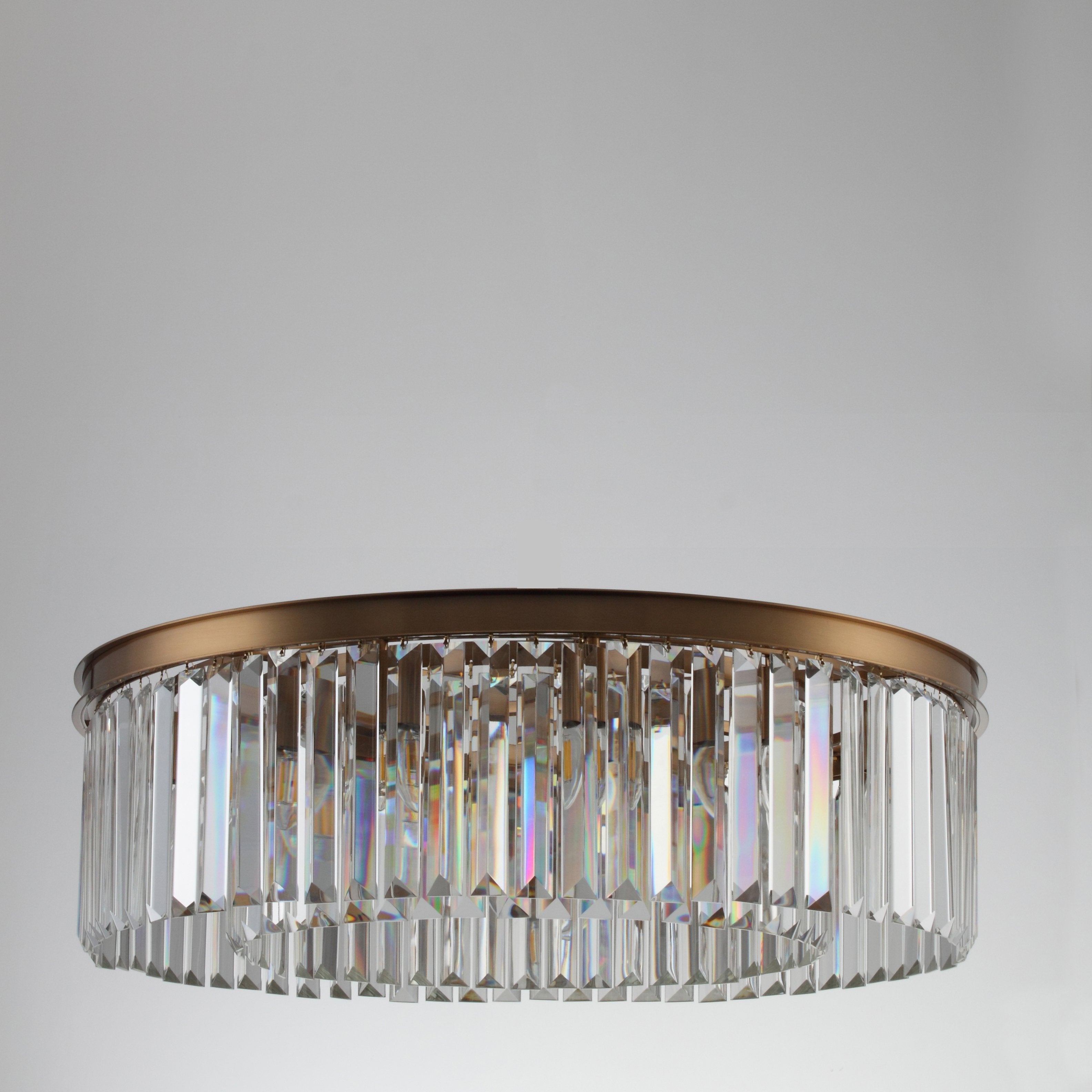 Odeon Flushmount 1-Tier Odeon Crystal Fringe Chandelier - Italian Concept -