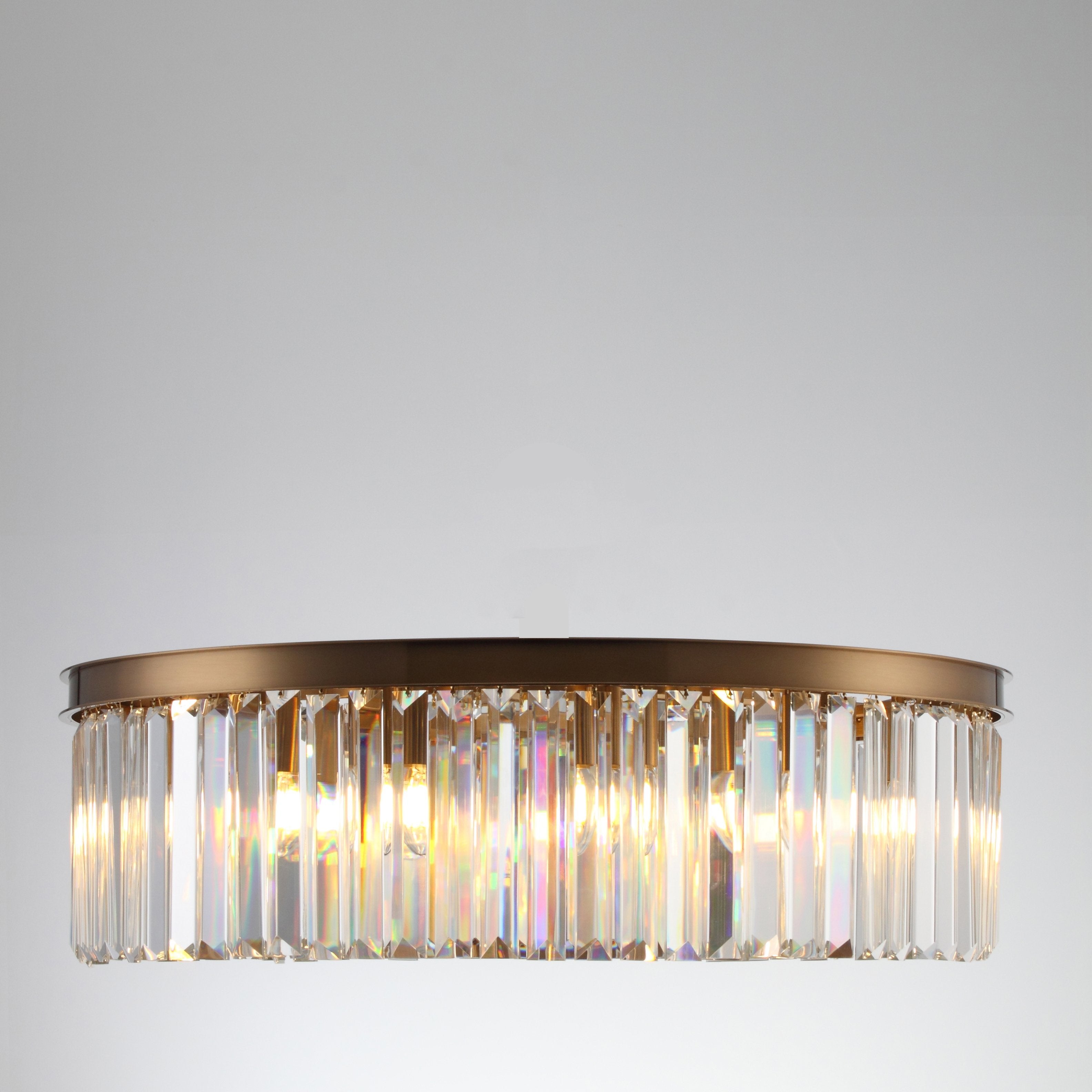 Odeon Flushmount 1-Tier Odeon Crystal Fringe Chandelier - Italian Concept -