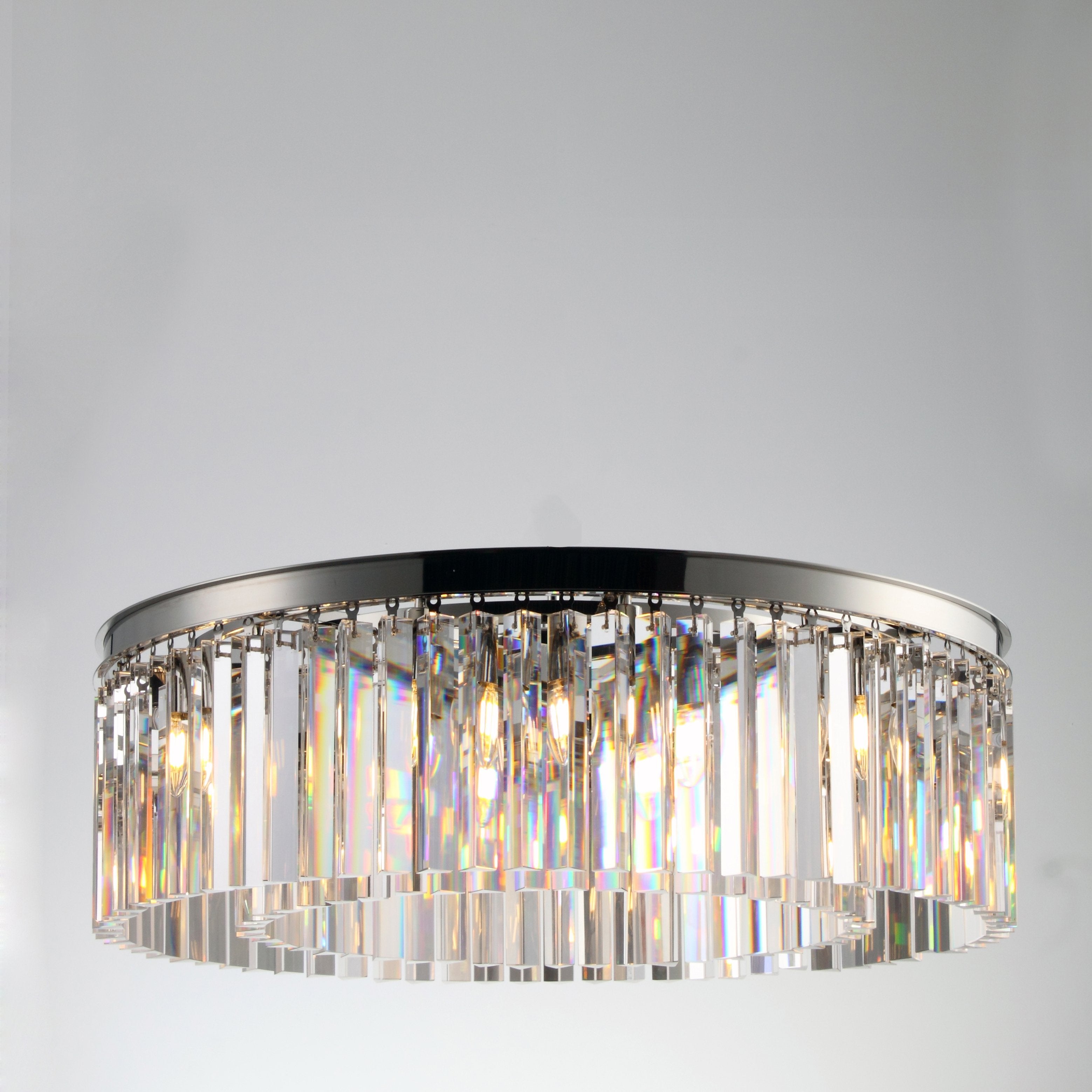 Odeon Flushmount 1-Tier Odeon Crystal Fringe Chandelier - Italian Concept -