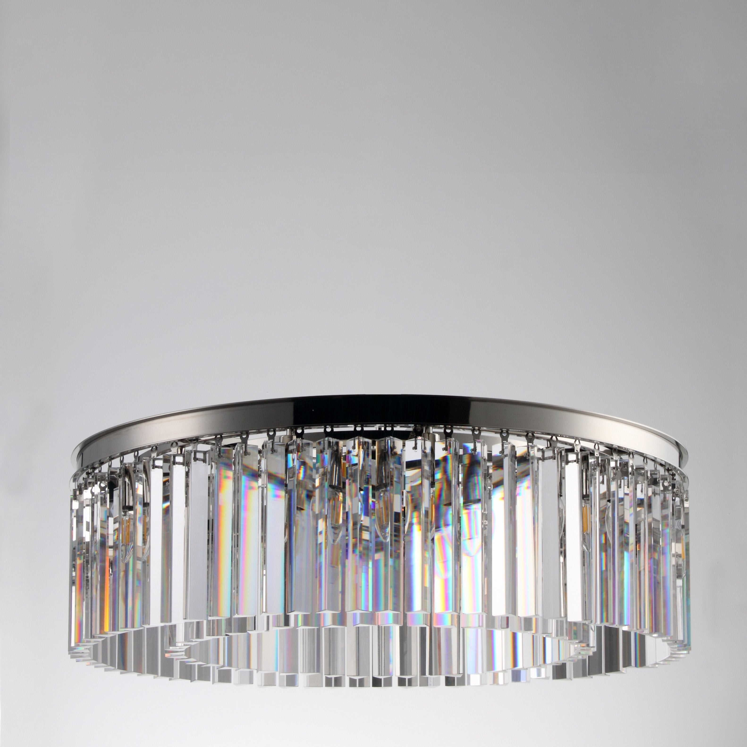 Odeon Flushmount 1-Tier Odeon Crystal Fringe Chandelier - Italian Concept -