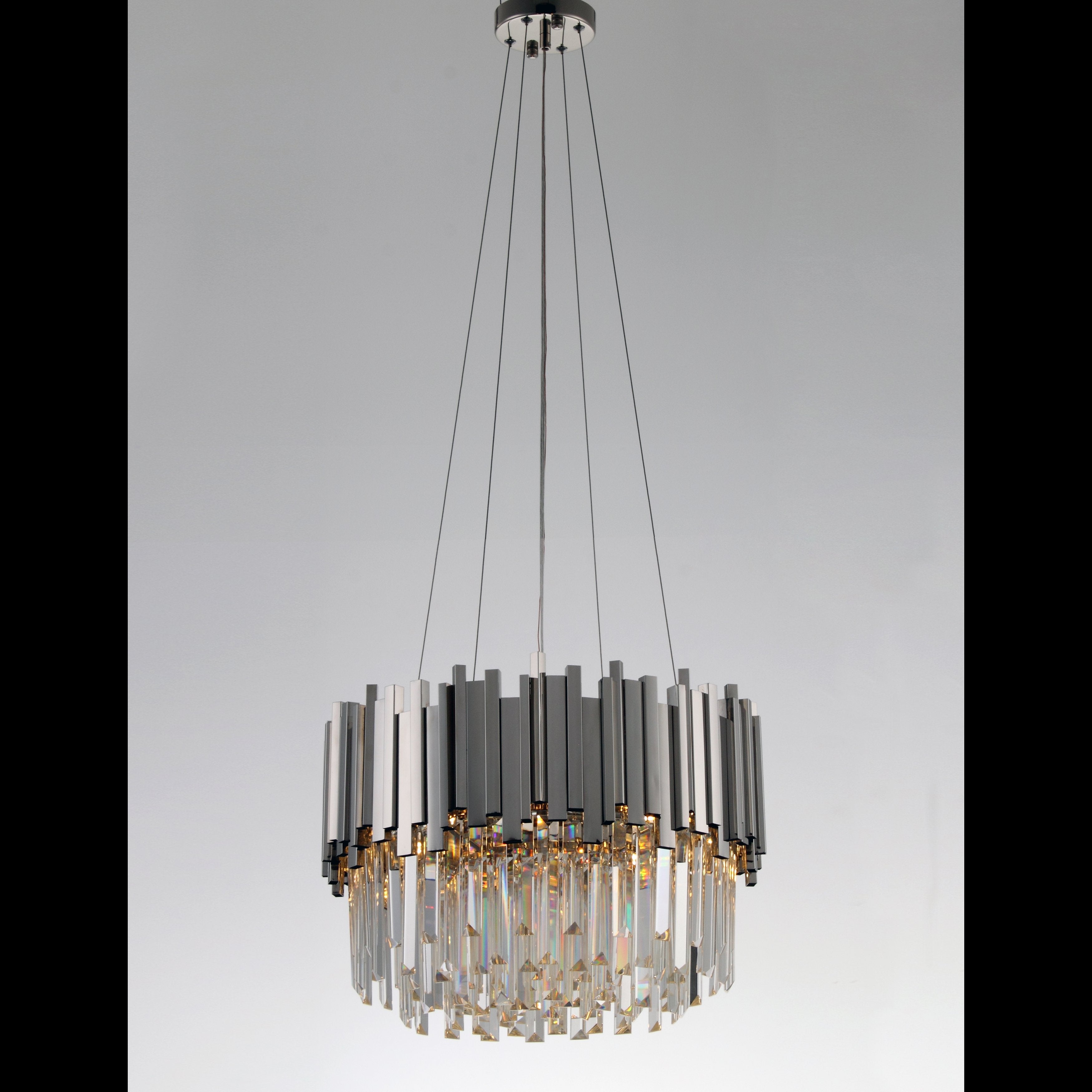 Colonnade Semi-Flushmount Round Crystal Chandelier - Italian Concept -