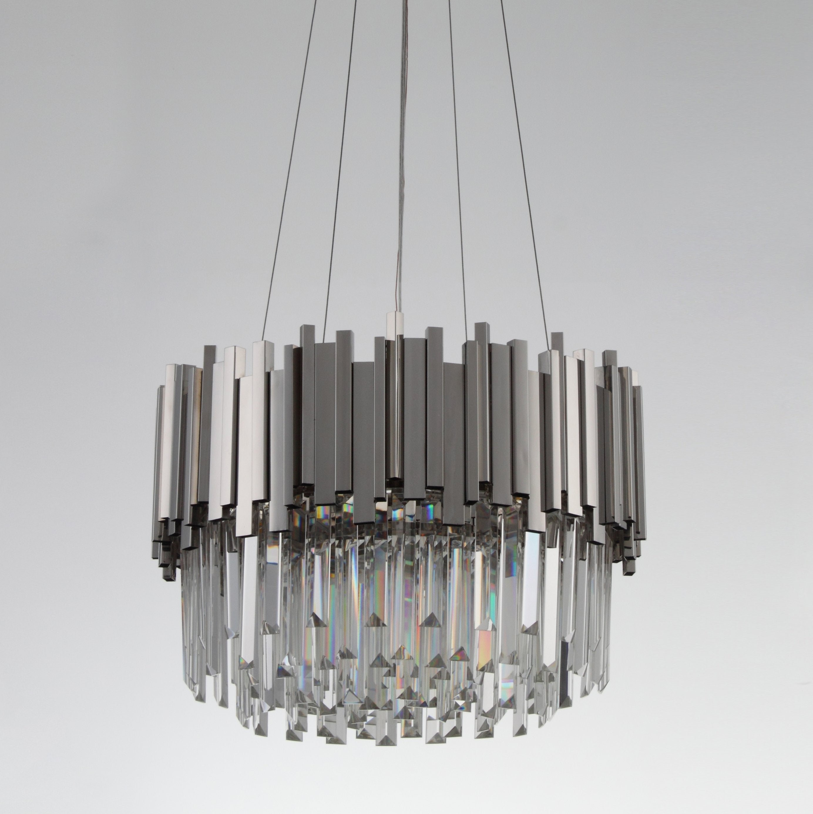 Colonnade Semi-Flushmount Round Crystal Chandelier - Italian Concept -