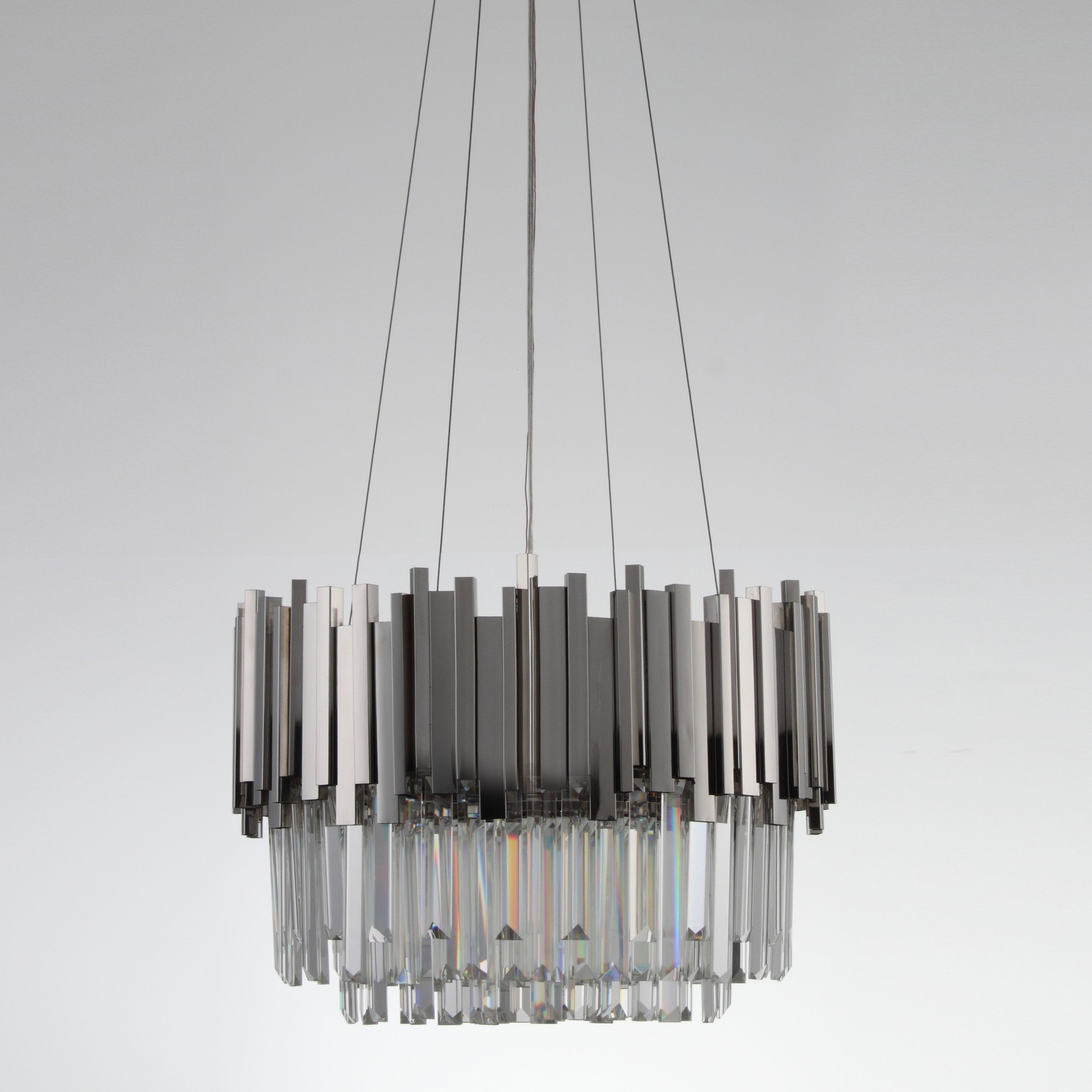 Colonnade Semi-Flushmount Round Crystal Chandelier - Italian Concept -