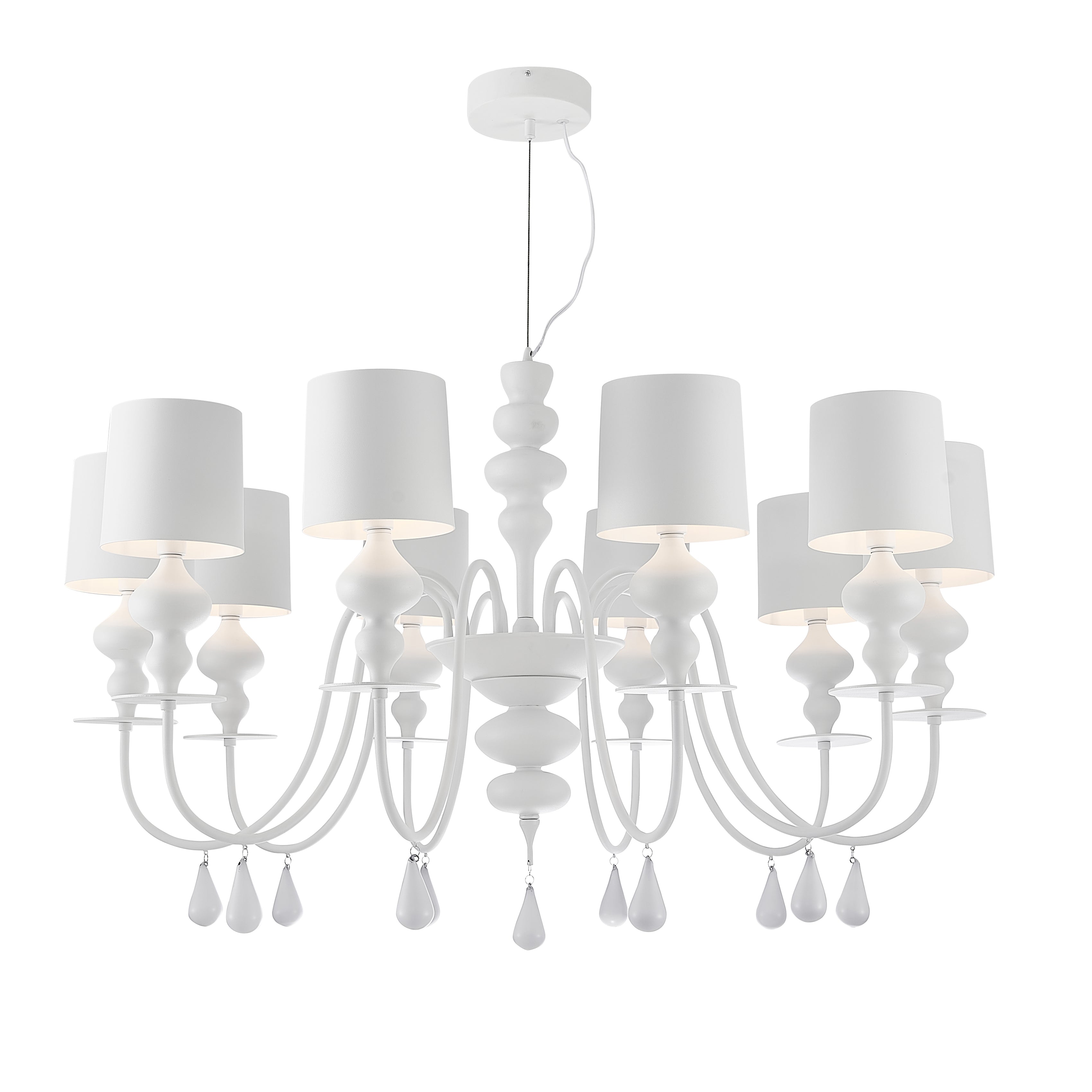 Massimo White Contemporary Chandelier BS91501A - Italian Concept -