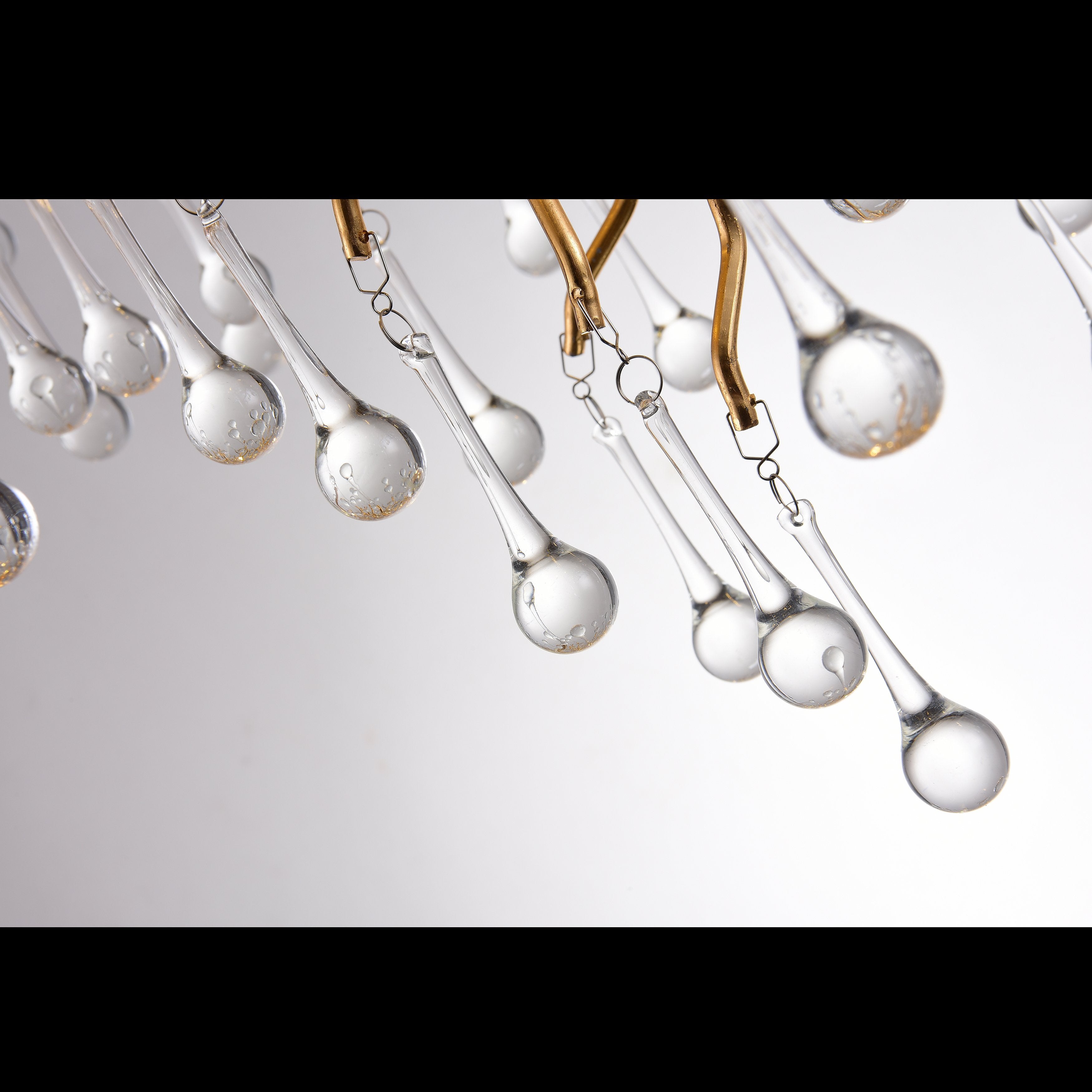 Le Saint Branching Brass Round Teardrop Chandelier - Italian Concept