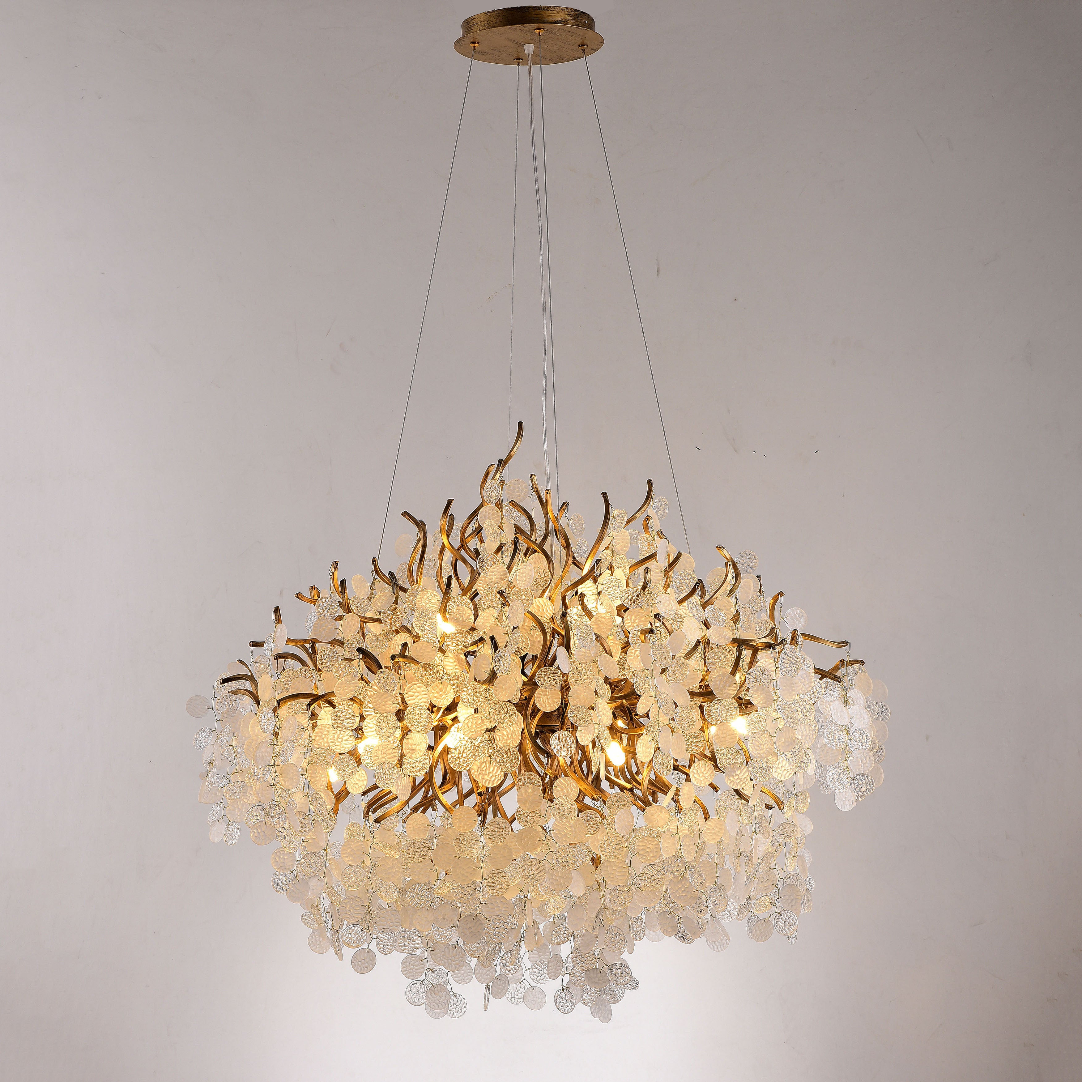 Quatre Organic Branching Round Penny Chandelier - Italian Concept