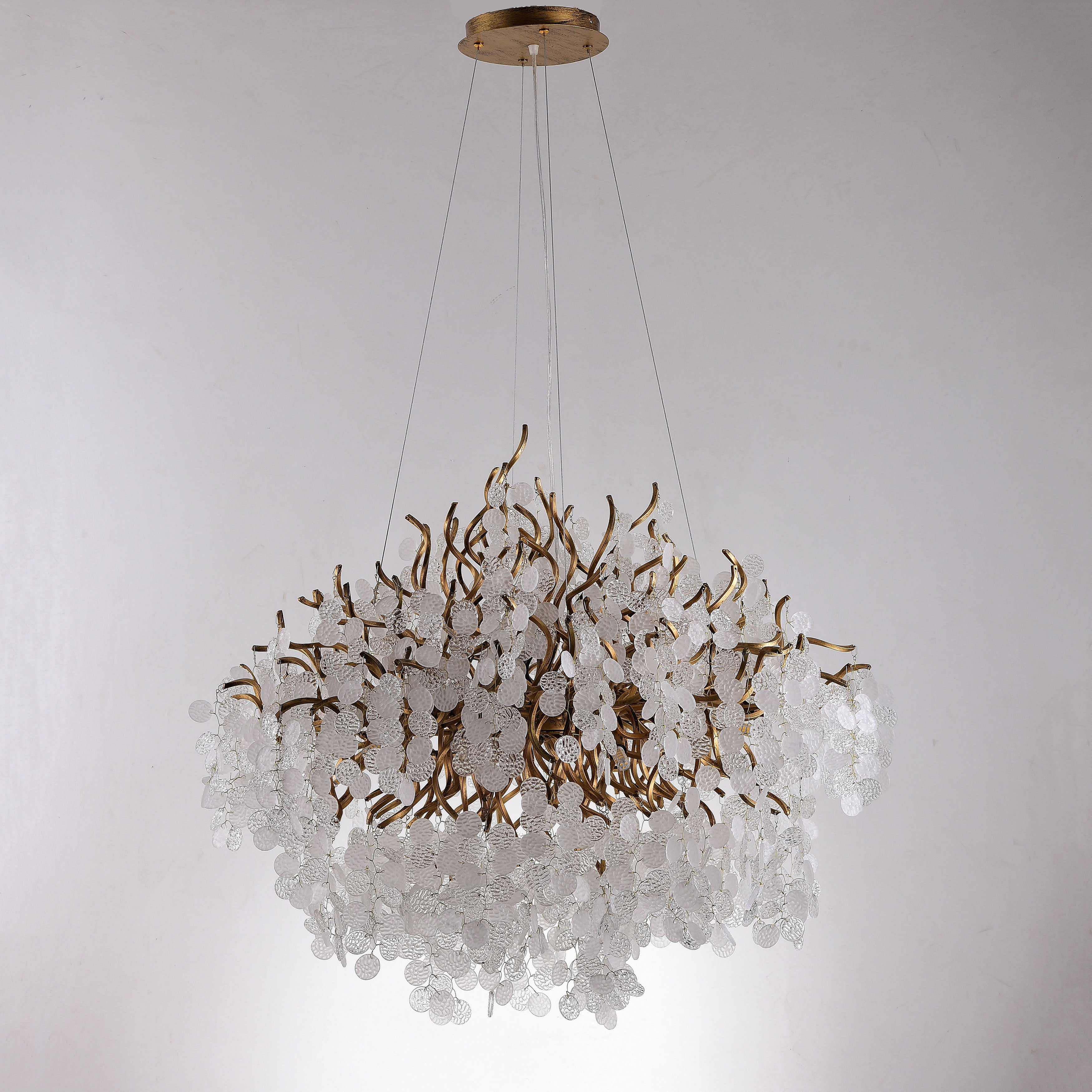 Quatre Organic Branching Round Penny Chandelier - Italian Concept