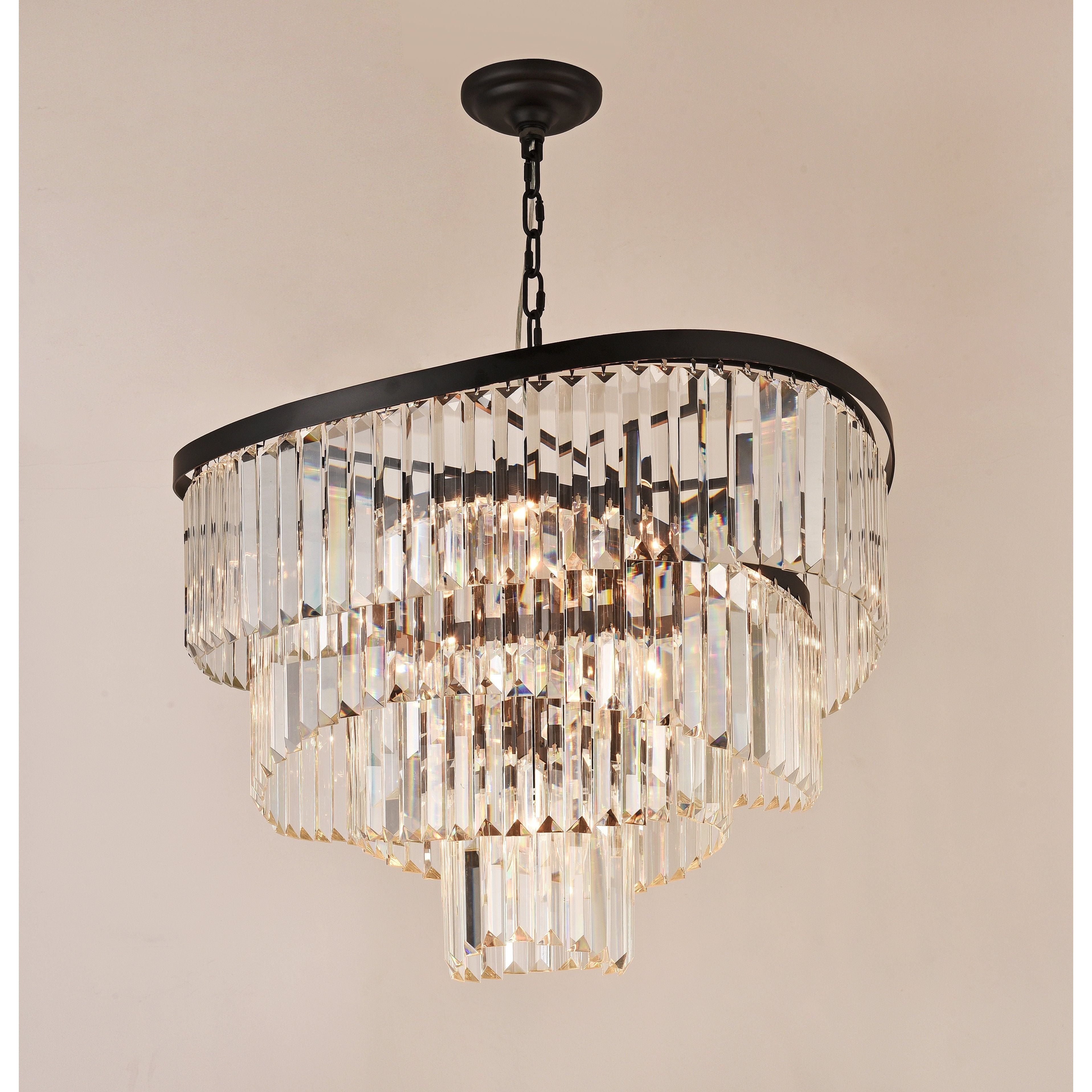 Roundel Odeon Fringe Crystal Chandelier - Italian Concept