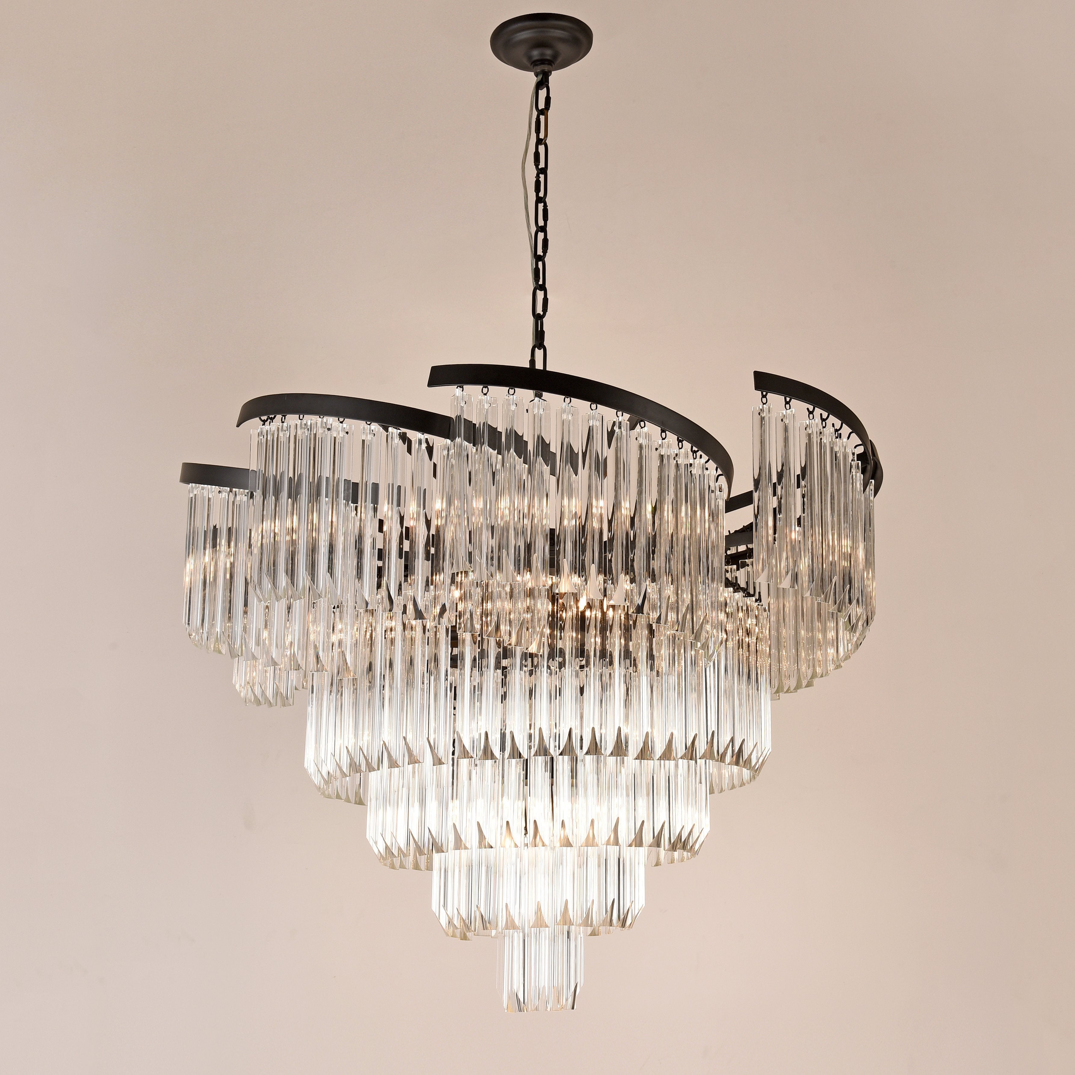 Twin Palms Round Crystal Chandelier - Italian Concept
