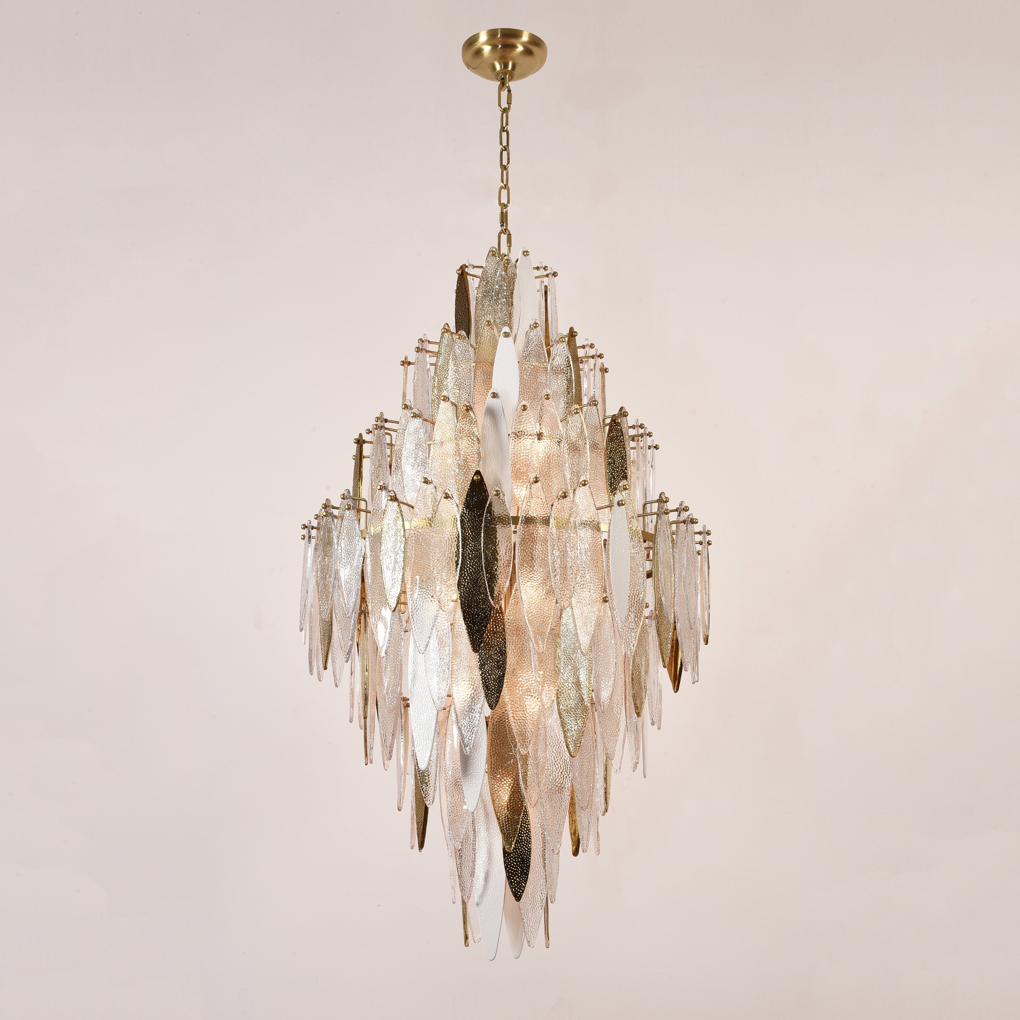 Alba Empire Tiered Oval Glass Chandelier - Italian Concept - 