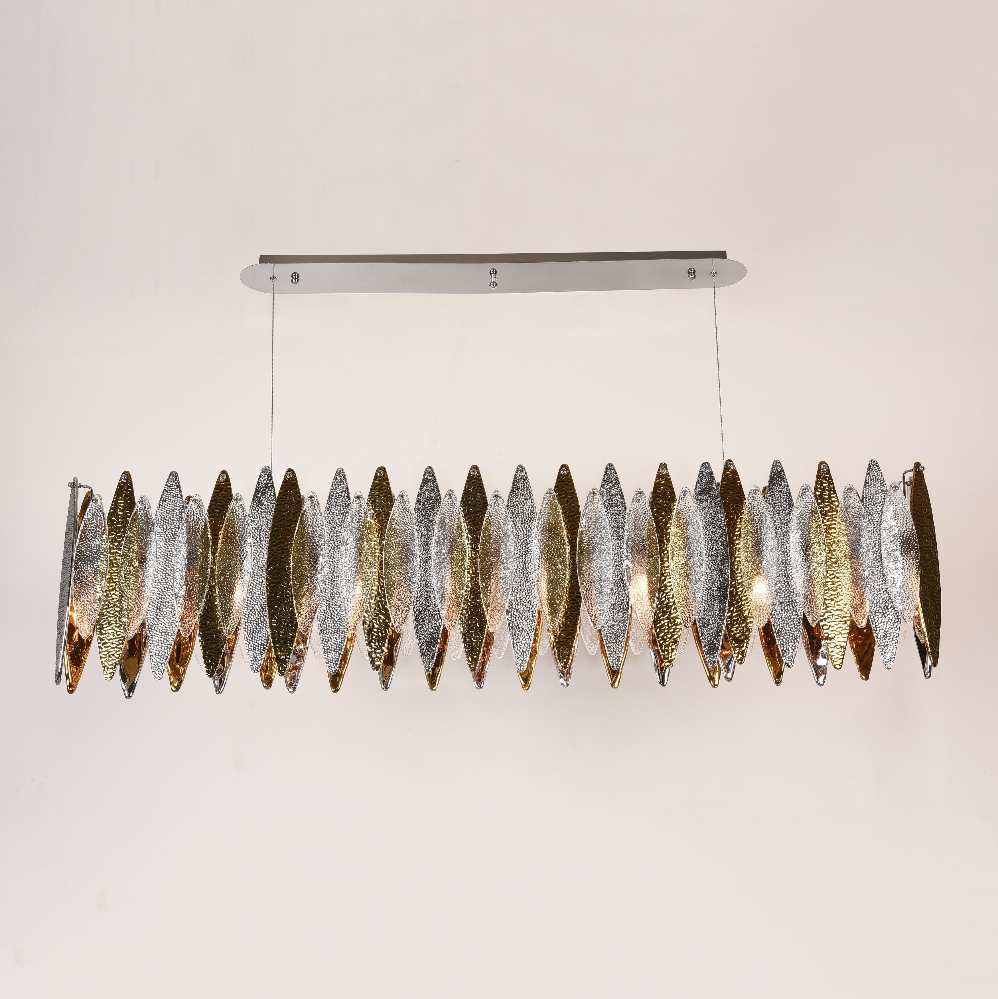 Alba Linear/Rectangle Oval Glass Chandelier - Italian Concept -