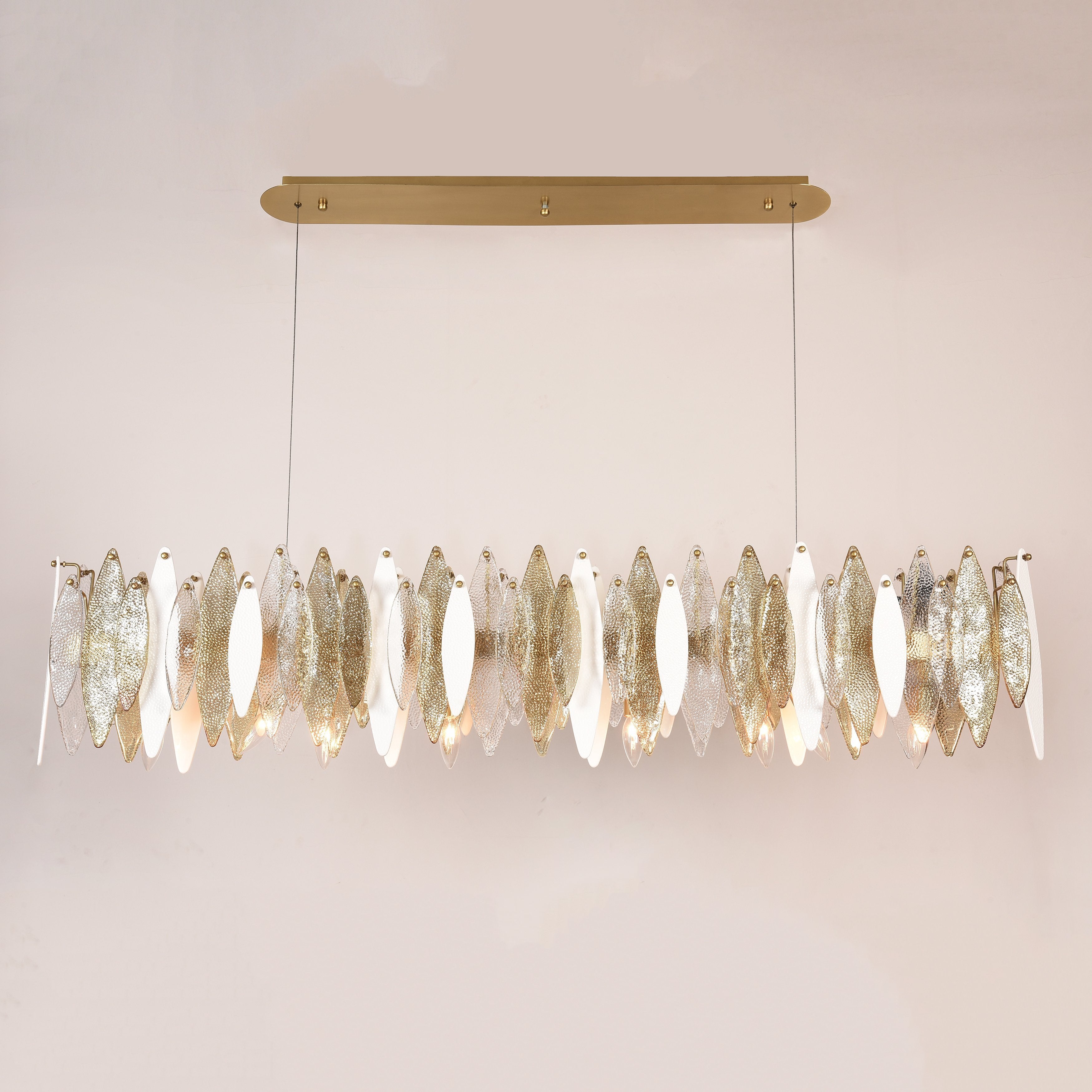 Alba Linear/Rectangle Oval Glass Chandelier - Italian Concept -