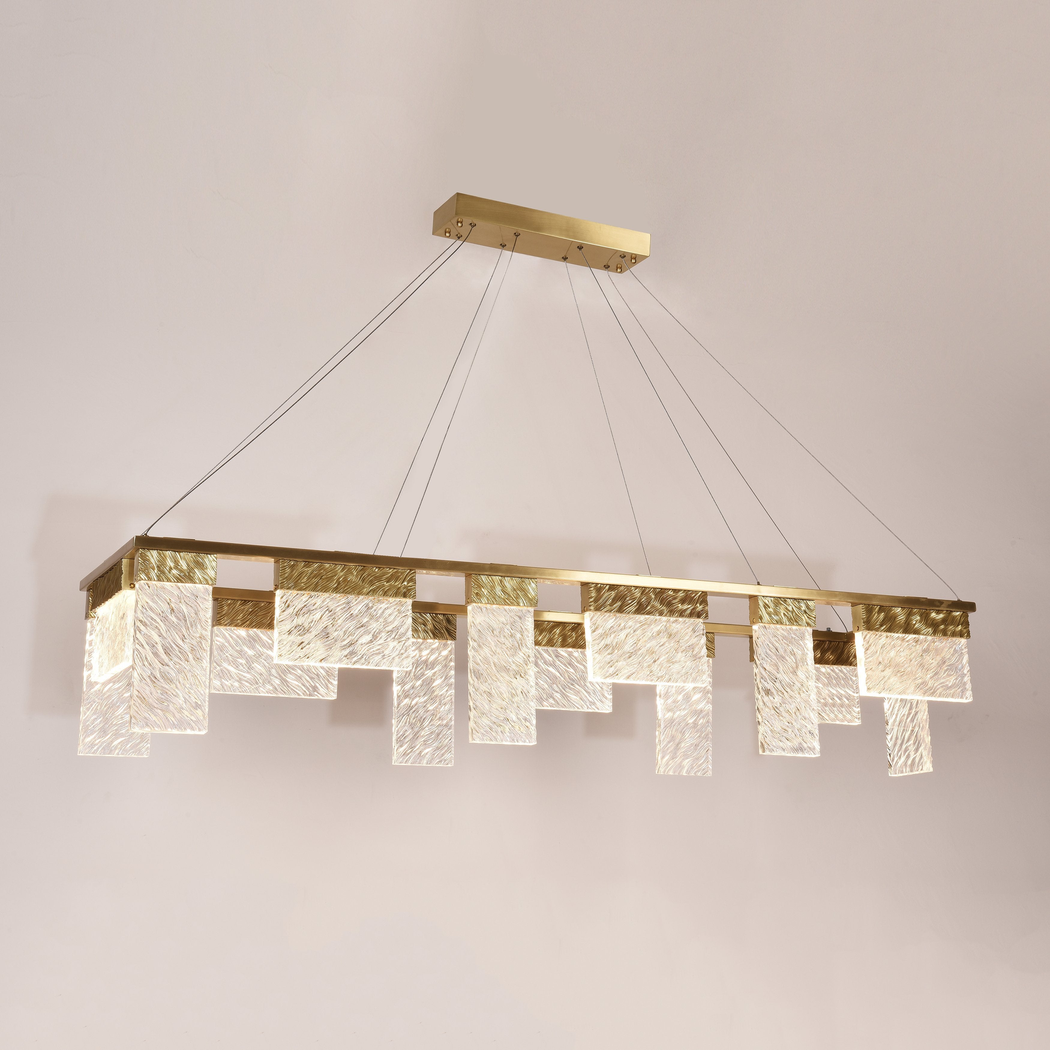 Aimee LED Rectangle Glass Chandelier - Italian Concept -