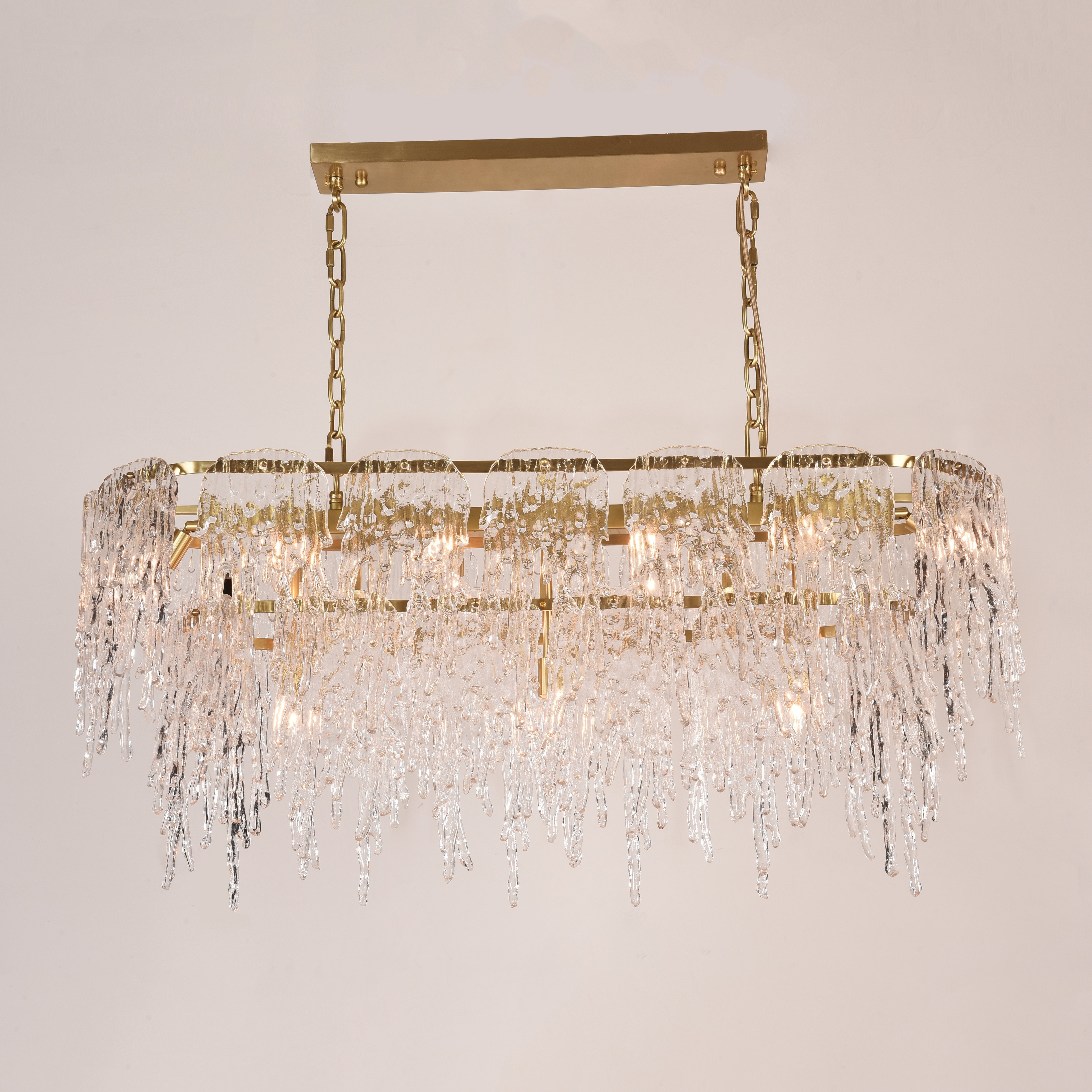 Aletta Melting Drop Crystal Glass Rectangle Chandelier - Italian Concept -