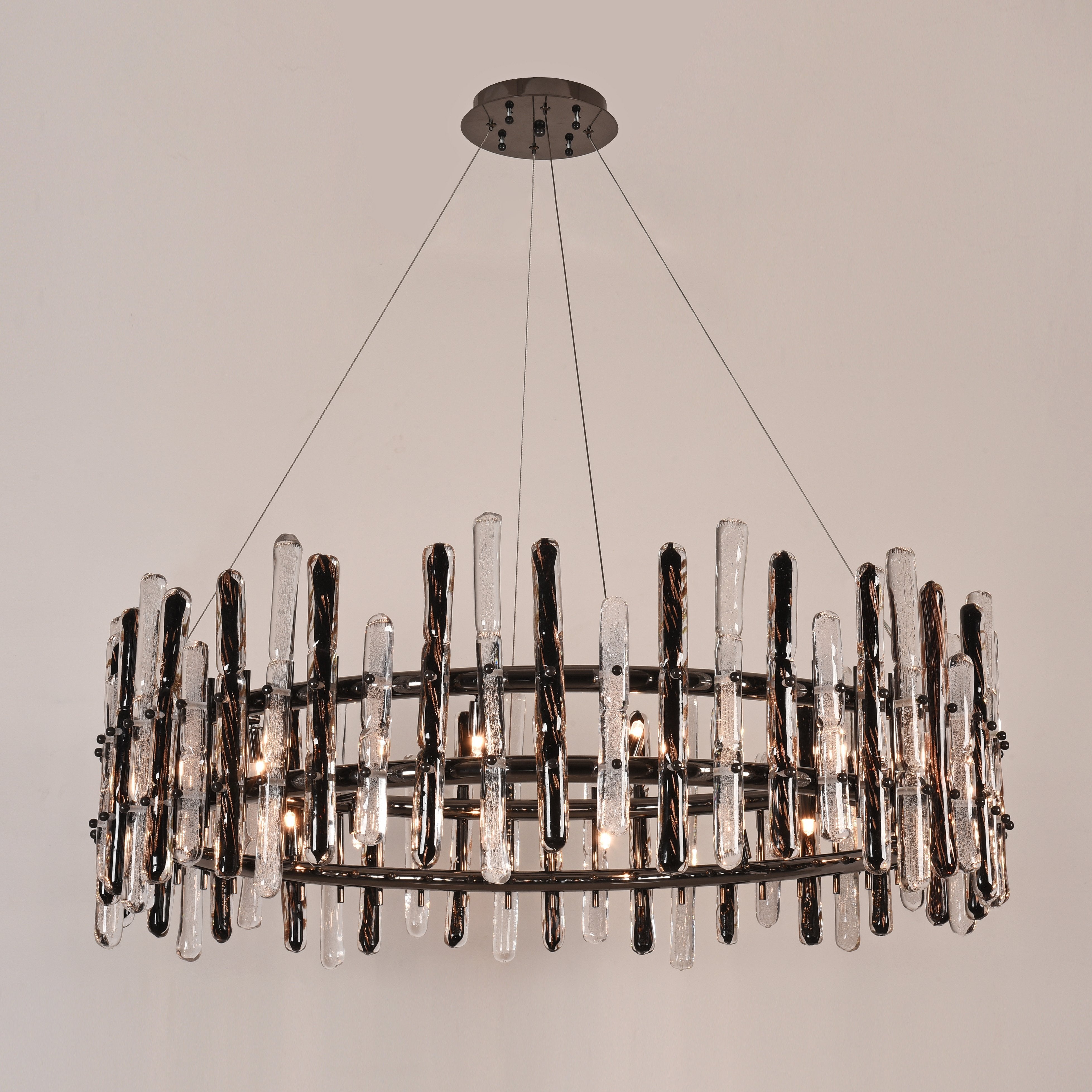 Sanjil Round Glass Chandelier - Italian Concept