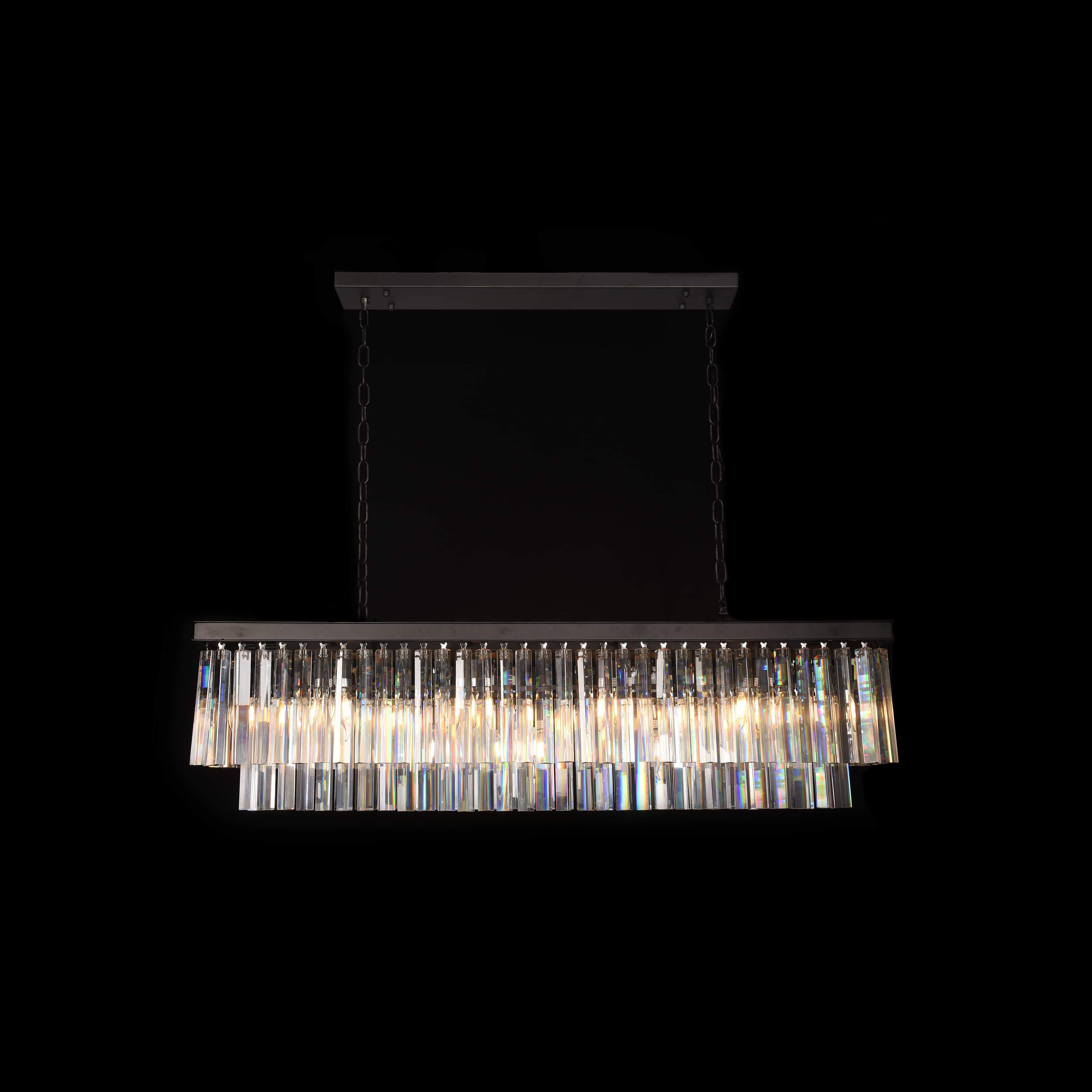 Apex Odeon Rectangular Fringe Crystal Chandelier - Italian Concept -