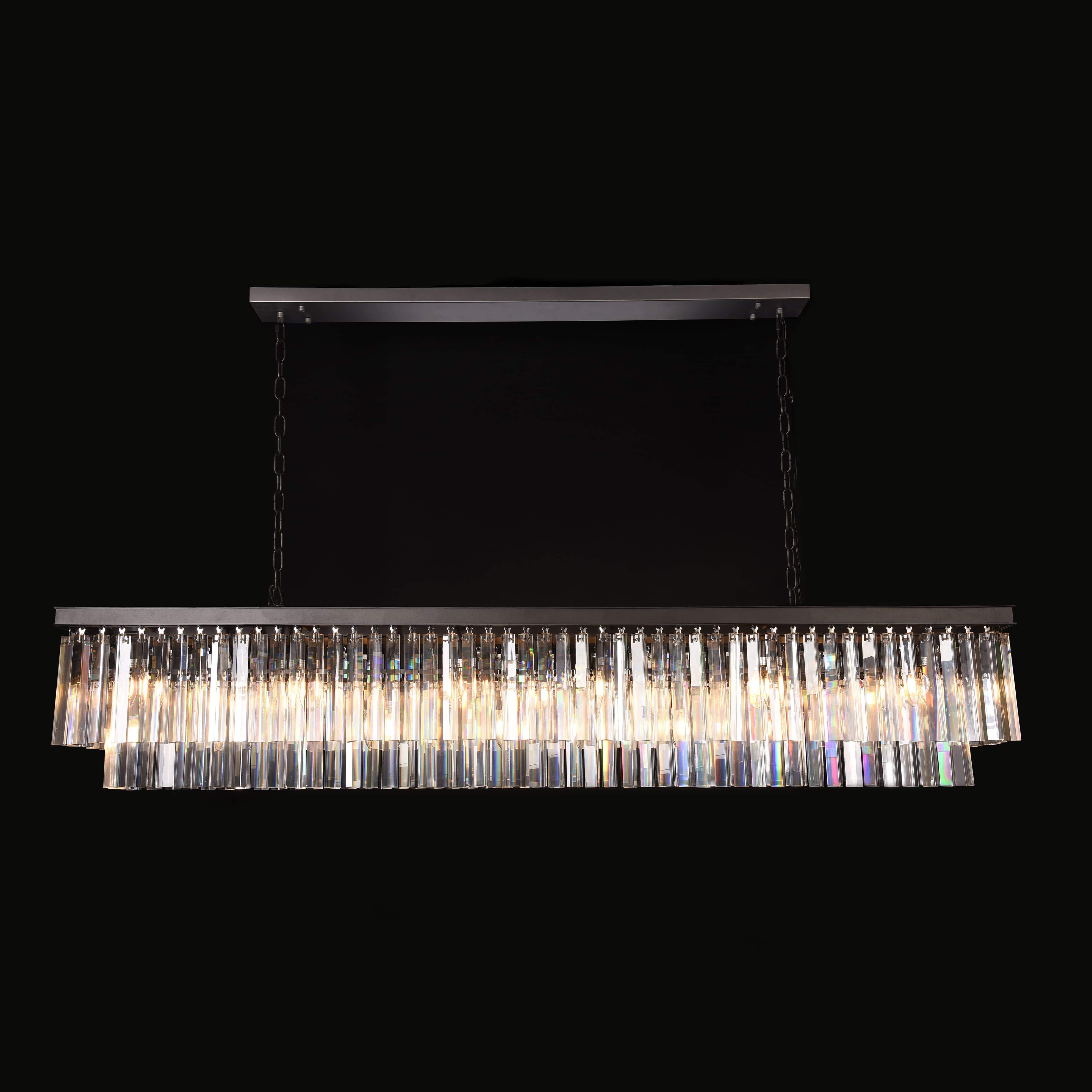 Apex Odeon Rectangular Fringe Crystal Chandelier - Italian Concept - Size