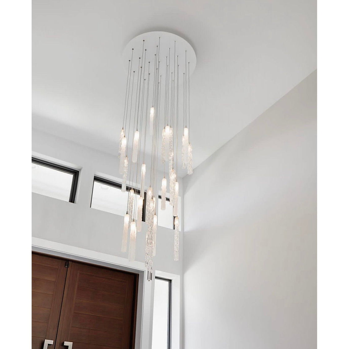 Elsa Round Cluster Glass Tubular Pendant Chandelier - Italian Concept