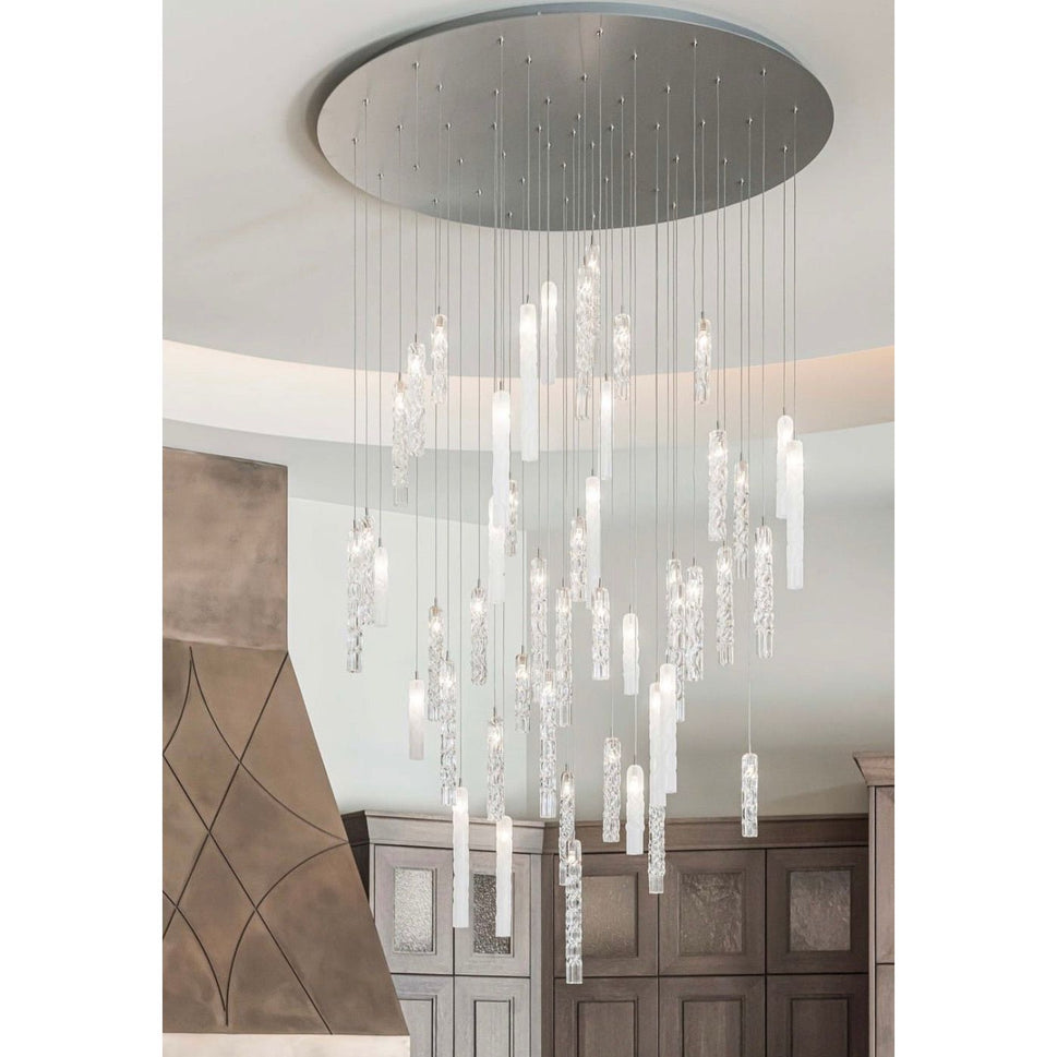 Elsa Round Cluster Glass Tubular Pendant Chandelier - Italian Concept