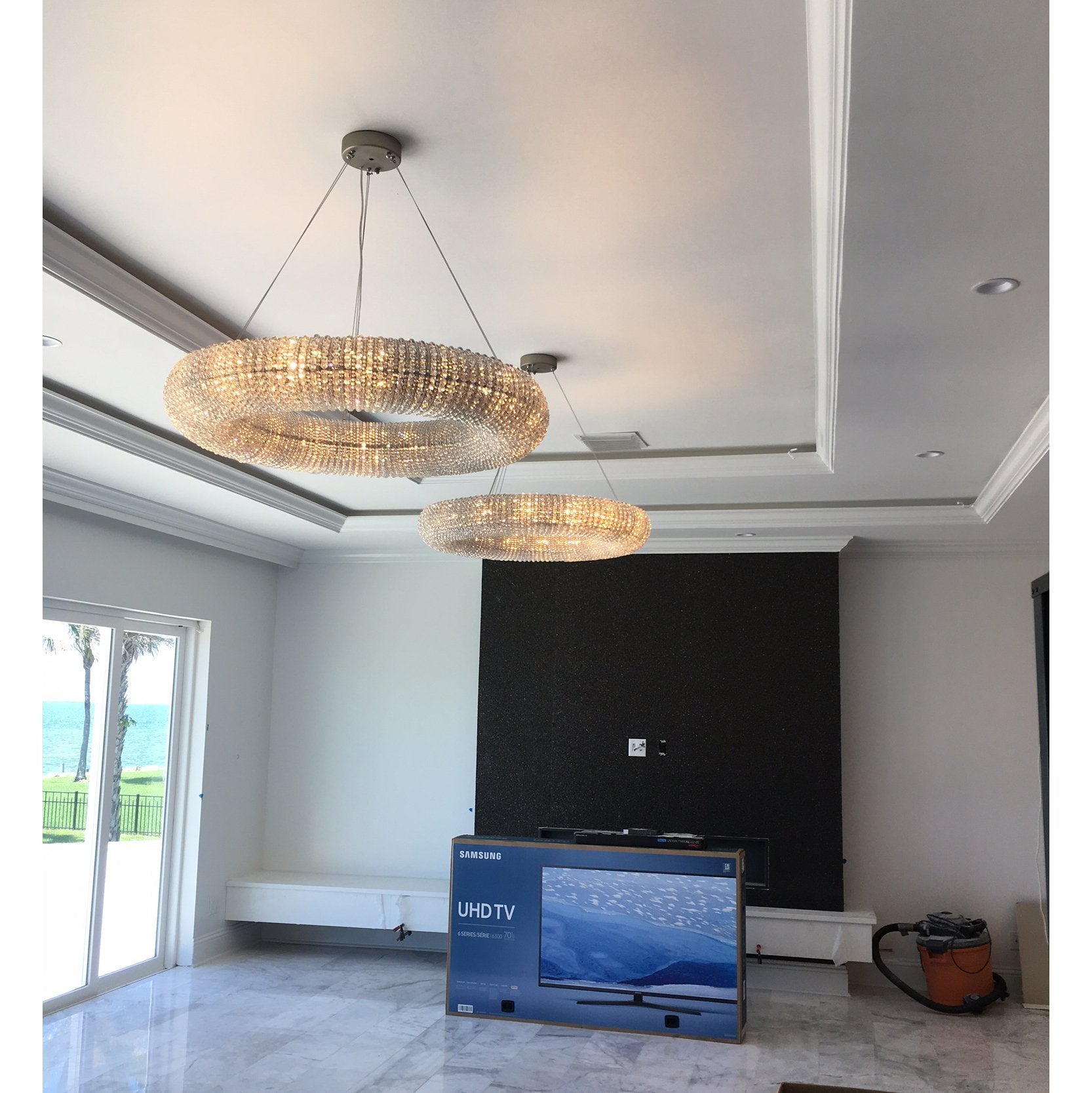 Empire Round Crystal Ring Beaded Chandelier - Italian Concept