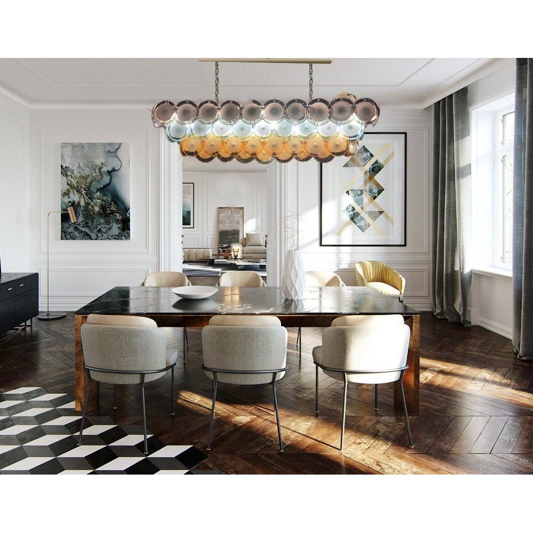 Bettina Murano Rectangle/ Linear Glass Chandelier - Italian Concept