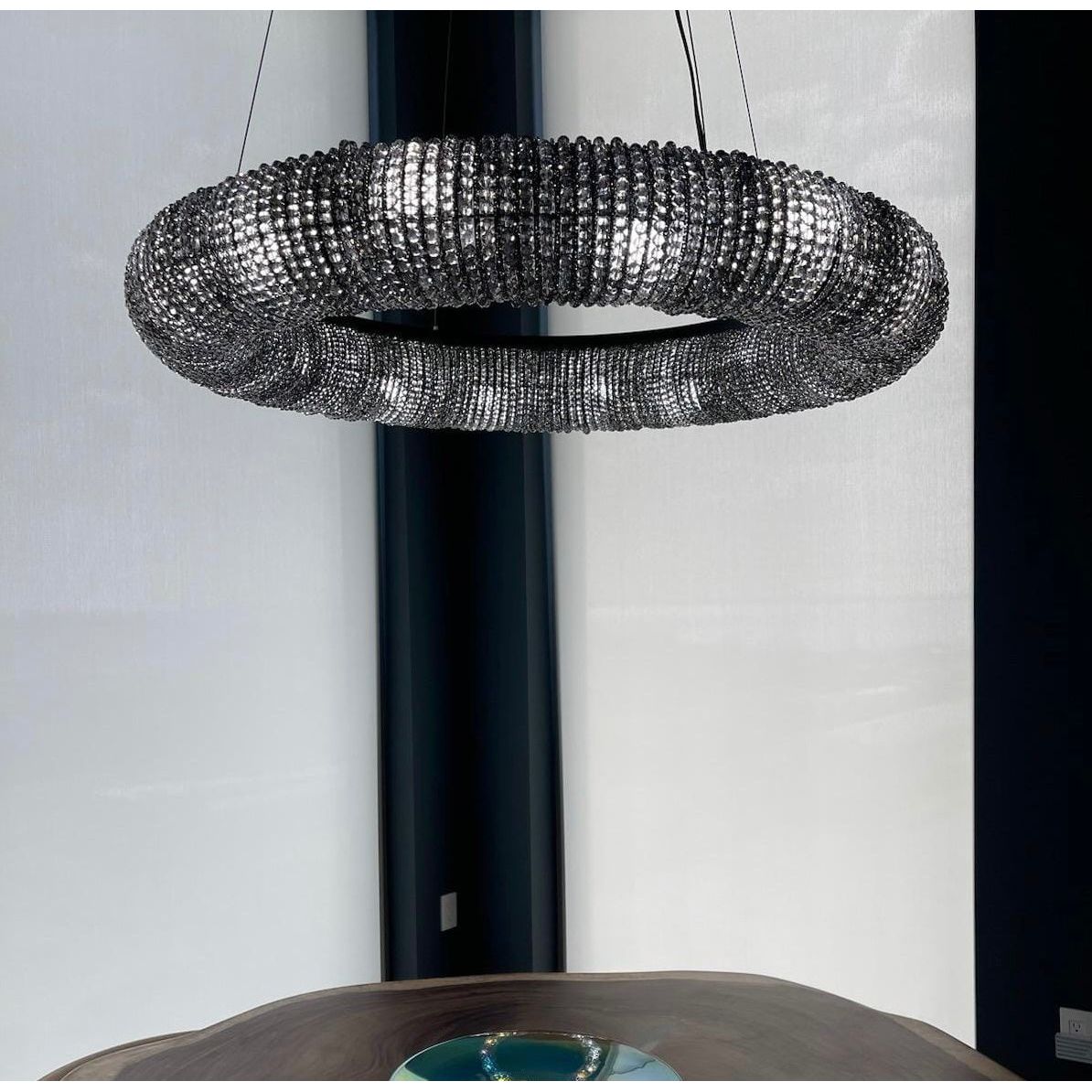 Empire Halo Round Crystal Ring Beaded Chandelier - Italian Concept