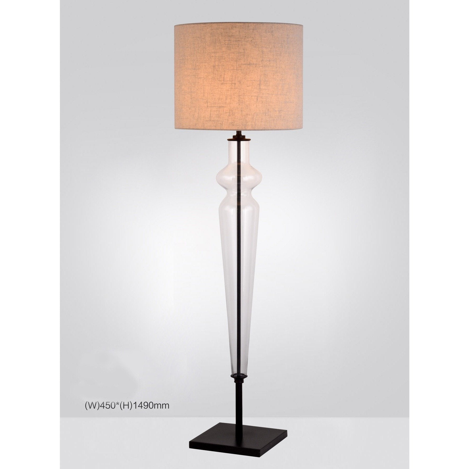 "The Scan" Hand-Crafted Blown Glass Floor Lamp With Shade - Italian Concept -