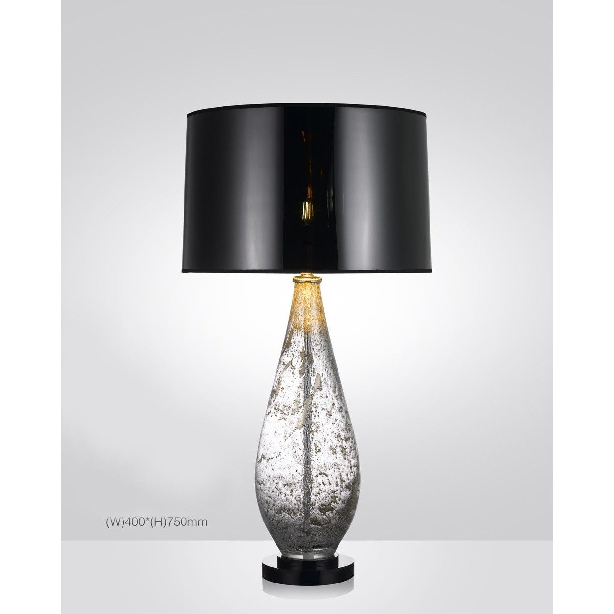 Smoked glass table lamp fashion base