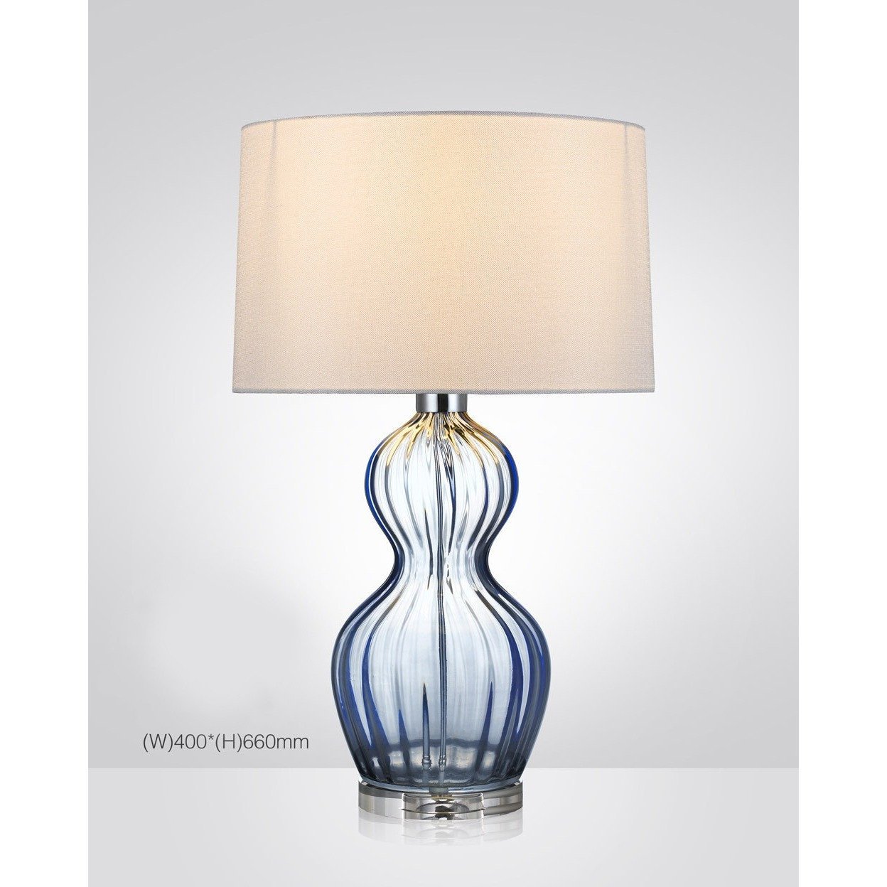 Irina Blue Hand-Crafted Blown Glass table lamp with shade - Italian Concept