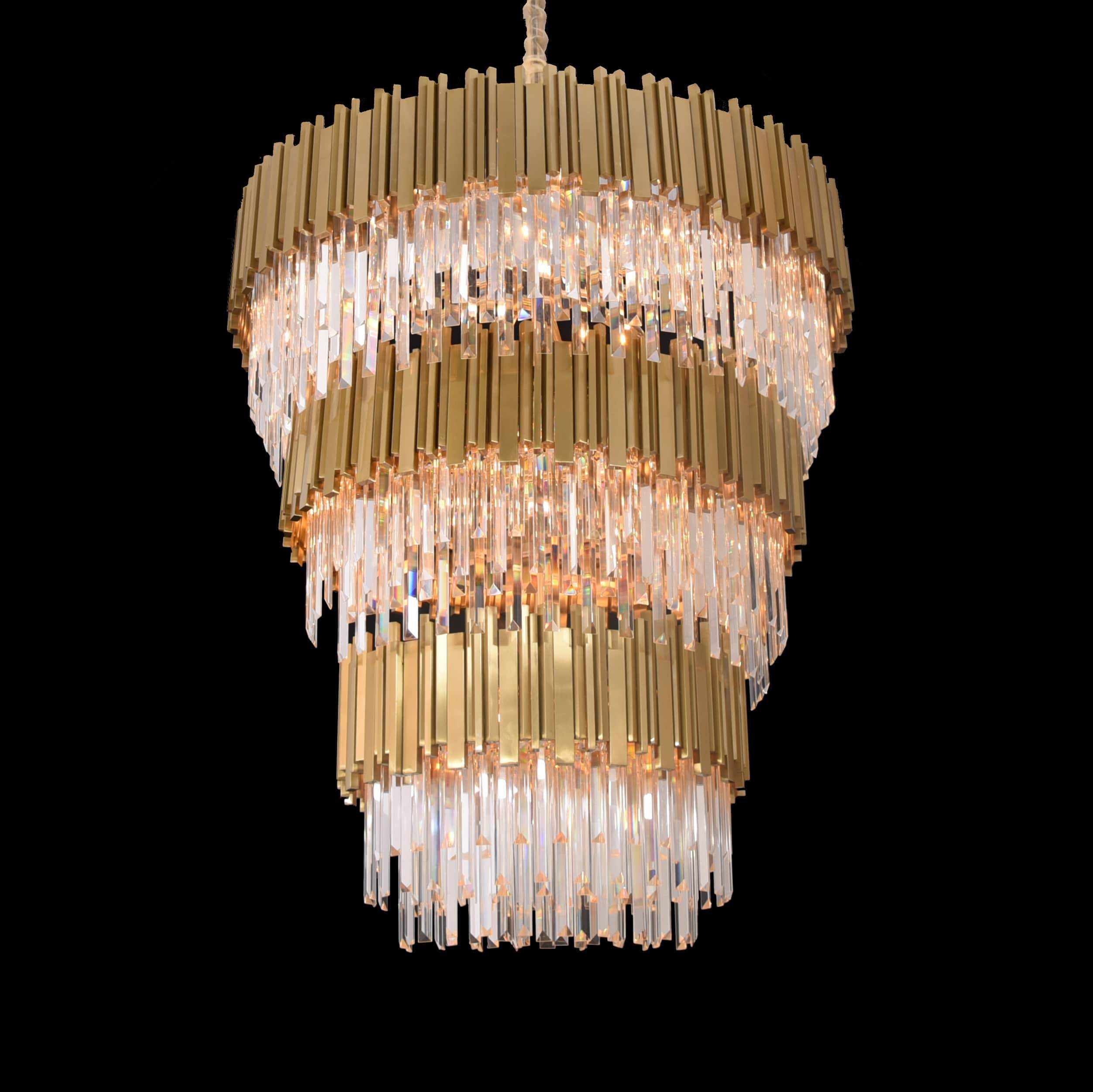 Colonnade Tiered Round Crystal Chandelier - Italian Concept -