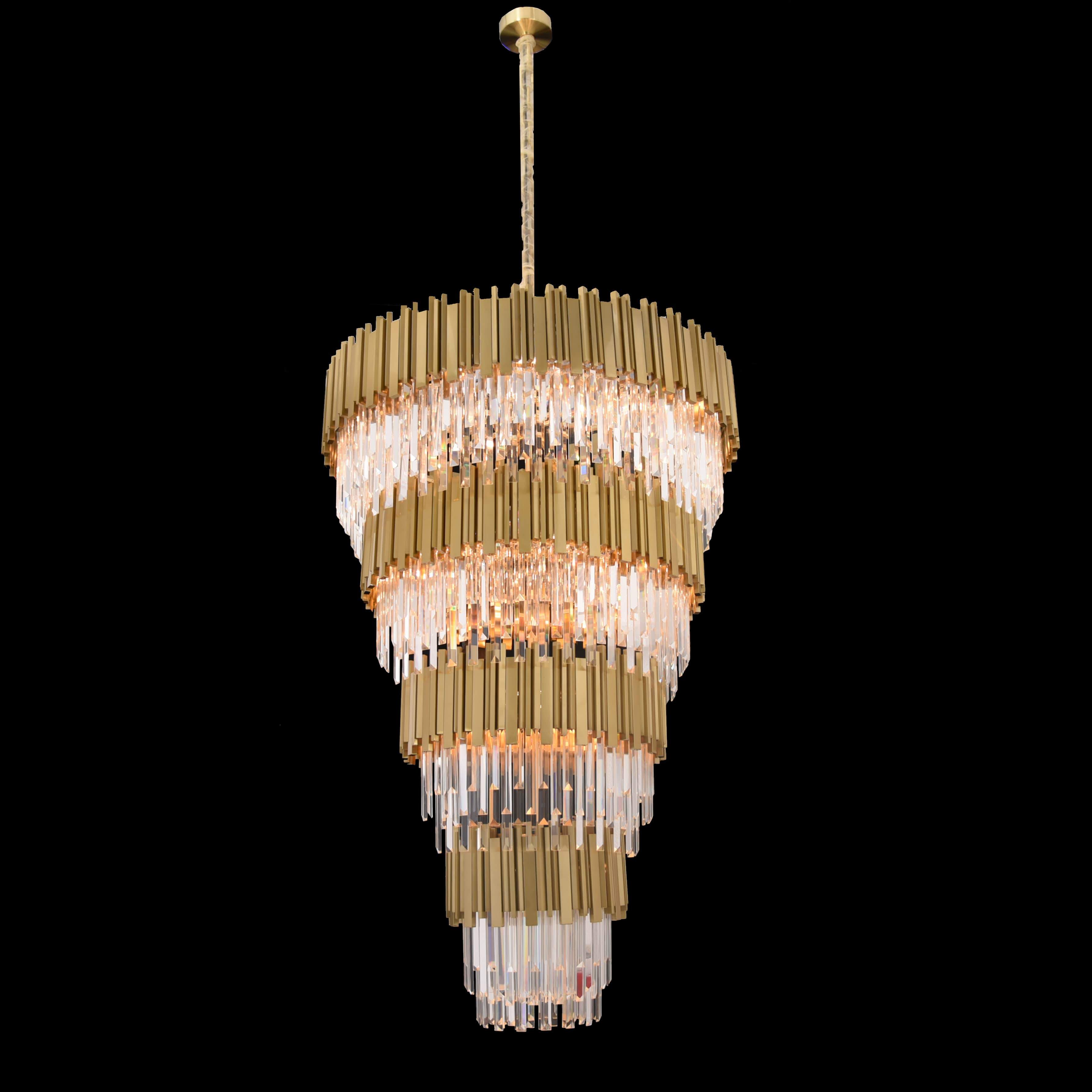 Colonnade Tiered Round Crystal Chandelier - Italian Concept -