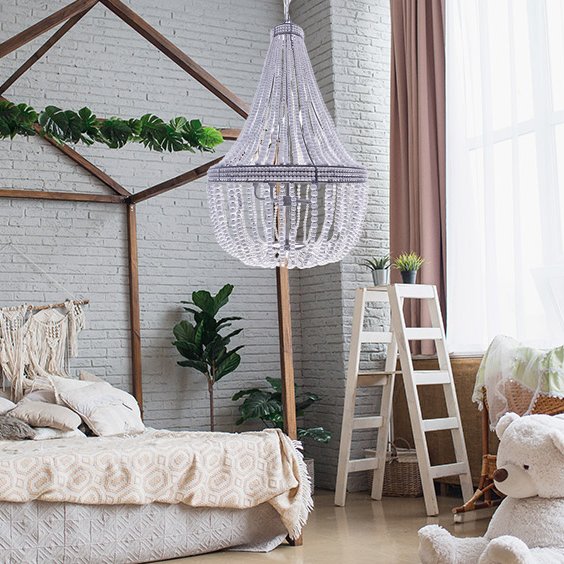 Francine wood Bead Chandelier - Italian Concept