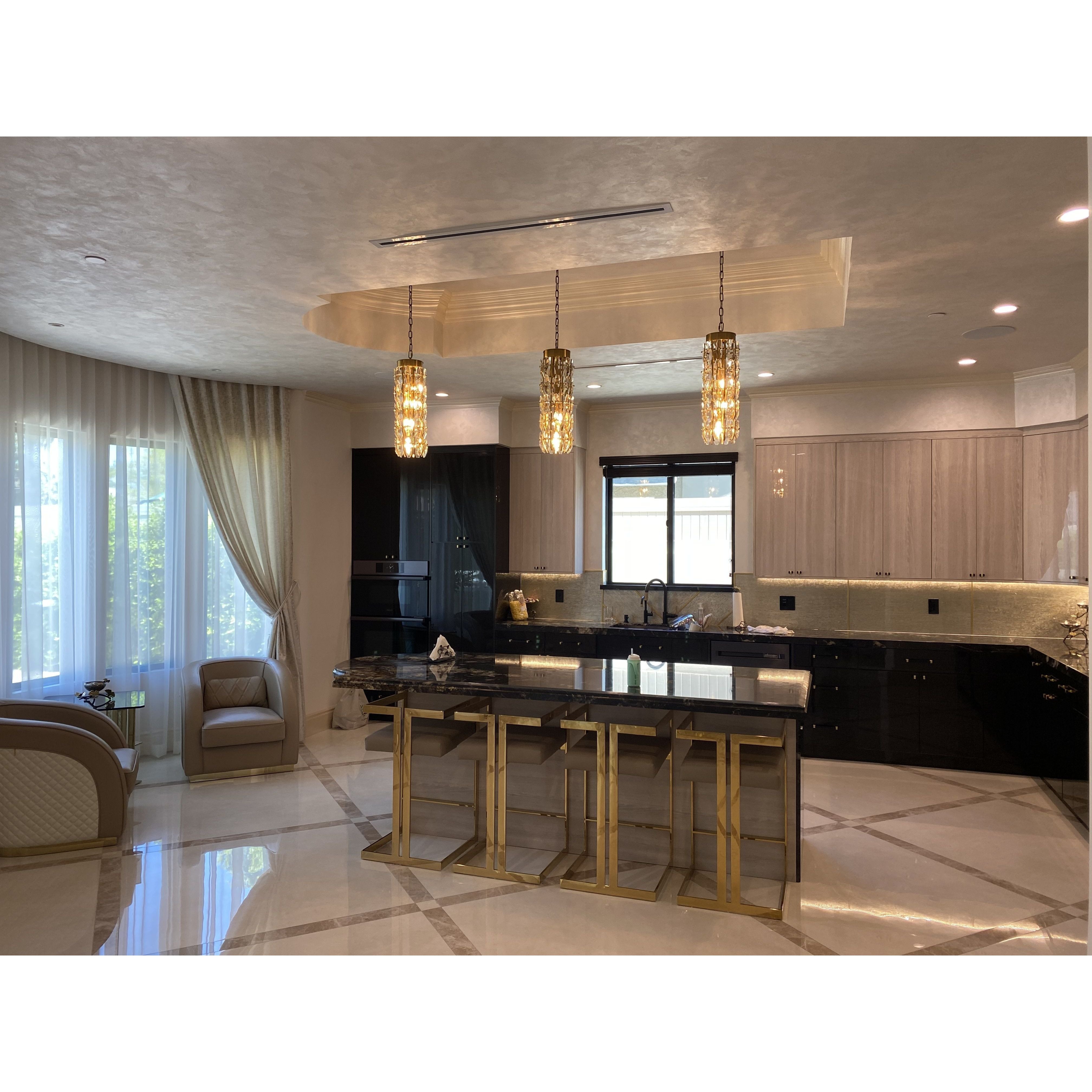 Sol Odeon Tall Crystal Pendant Light - Italian Concept -