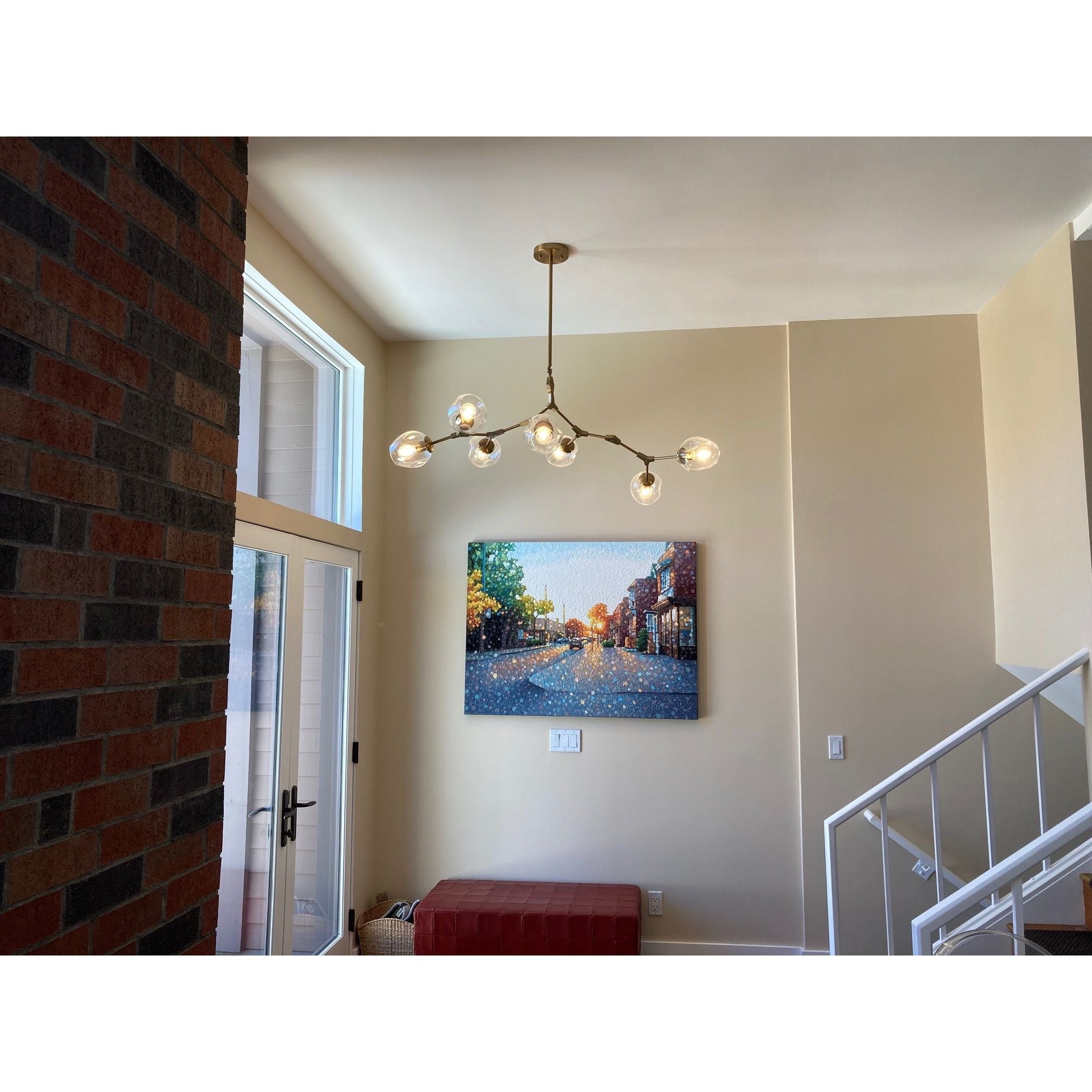 Metal Releaf Horizontal Globe Branching Bubble Chandelier - Italian Concept