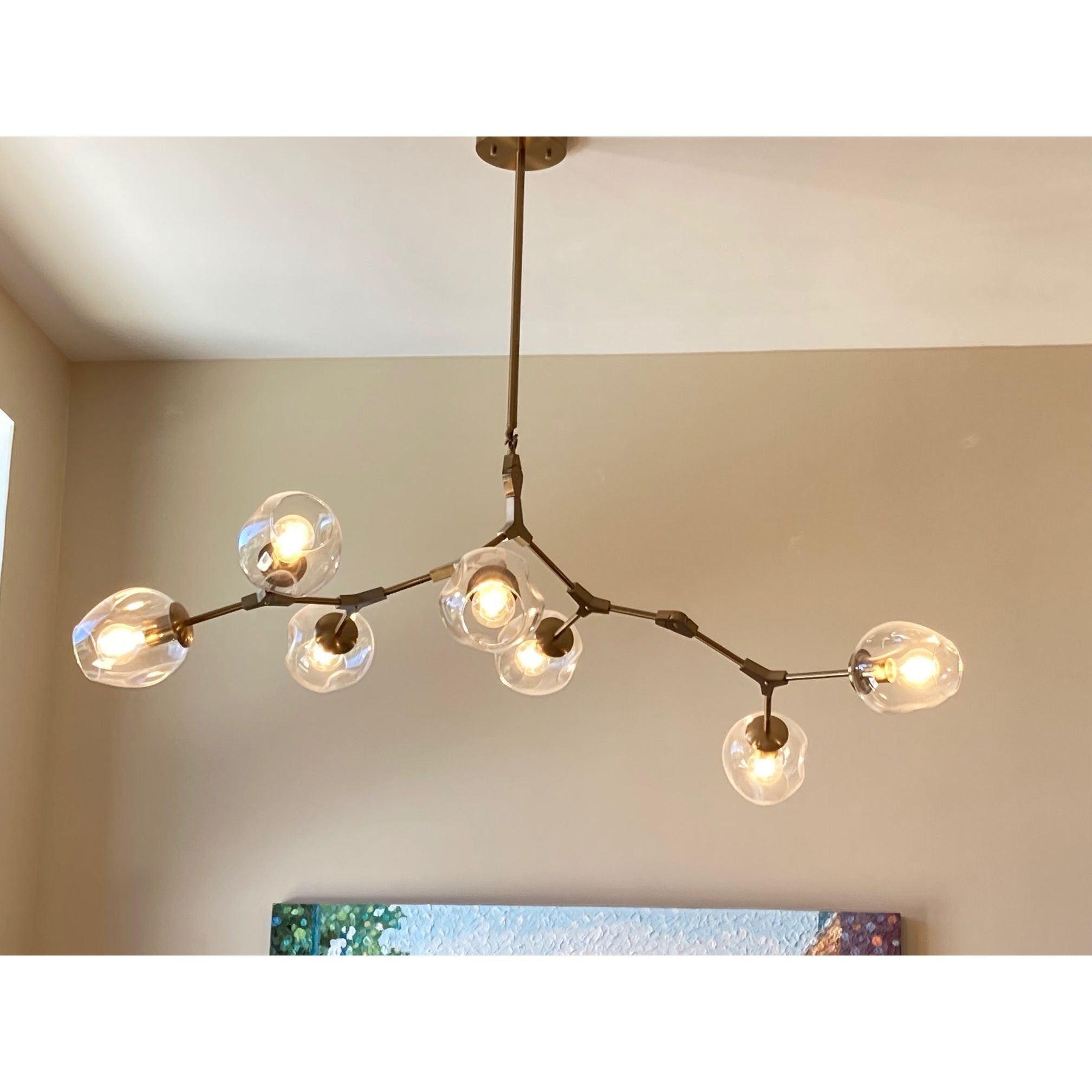 Metal Releaf Horizontal Globe Branching Bubble Chandelier - Italian Concept