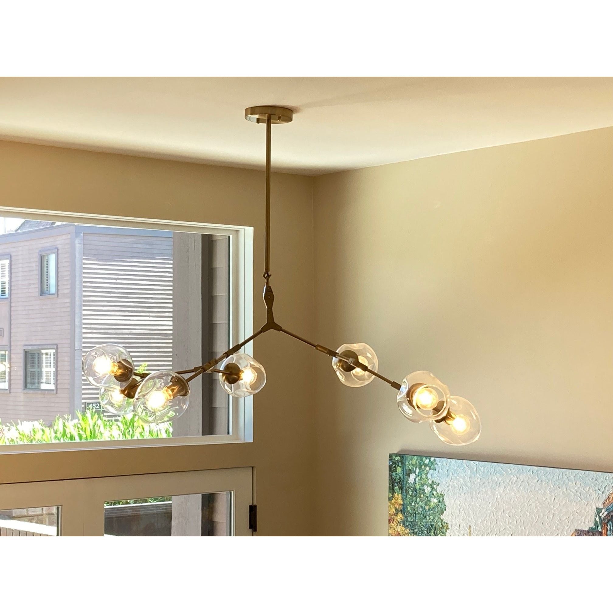 Metal Releaf Horizontal Globe Branching Bubble Chandelier - Italian Concept