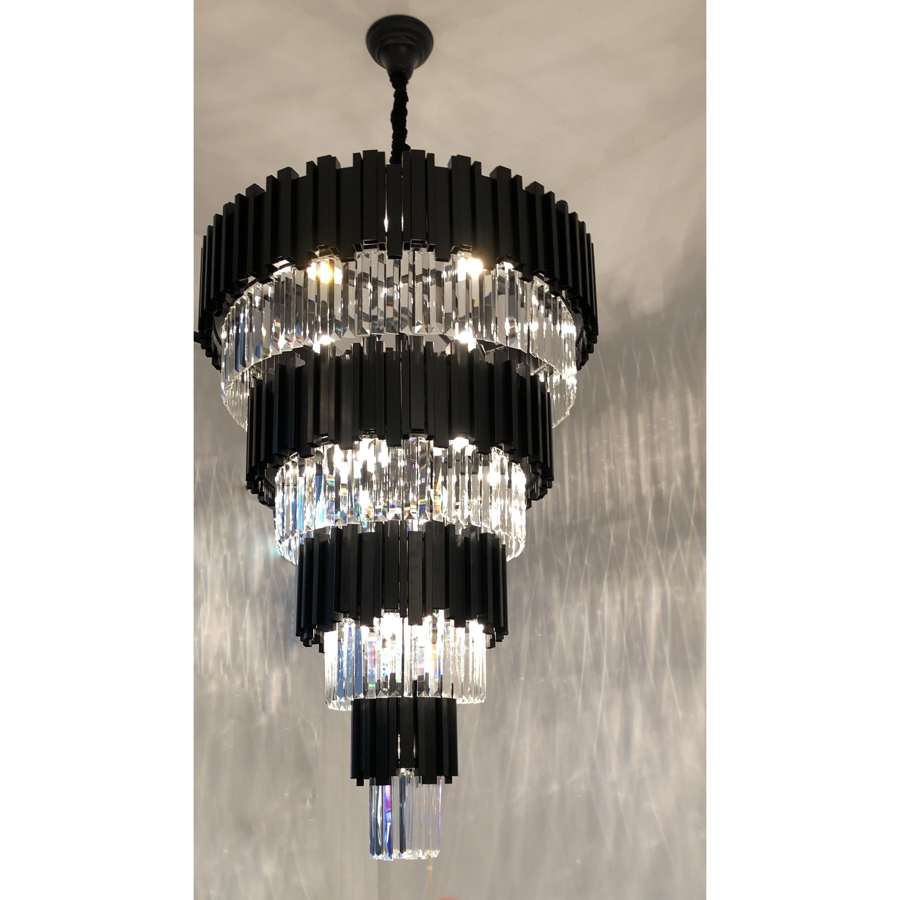 Colonnade Tiered Round Crystal Chandelier - Italian Concept -