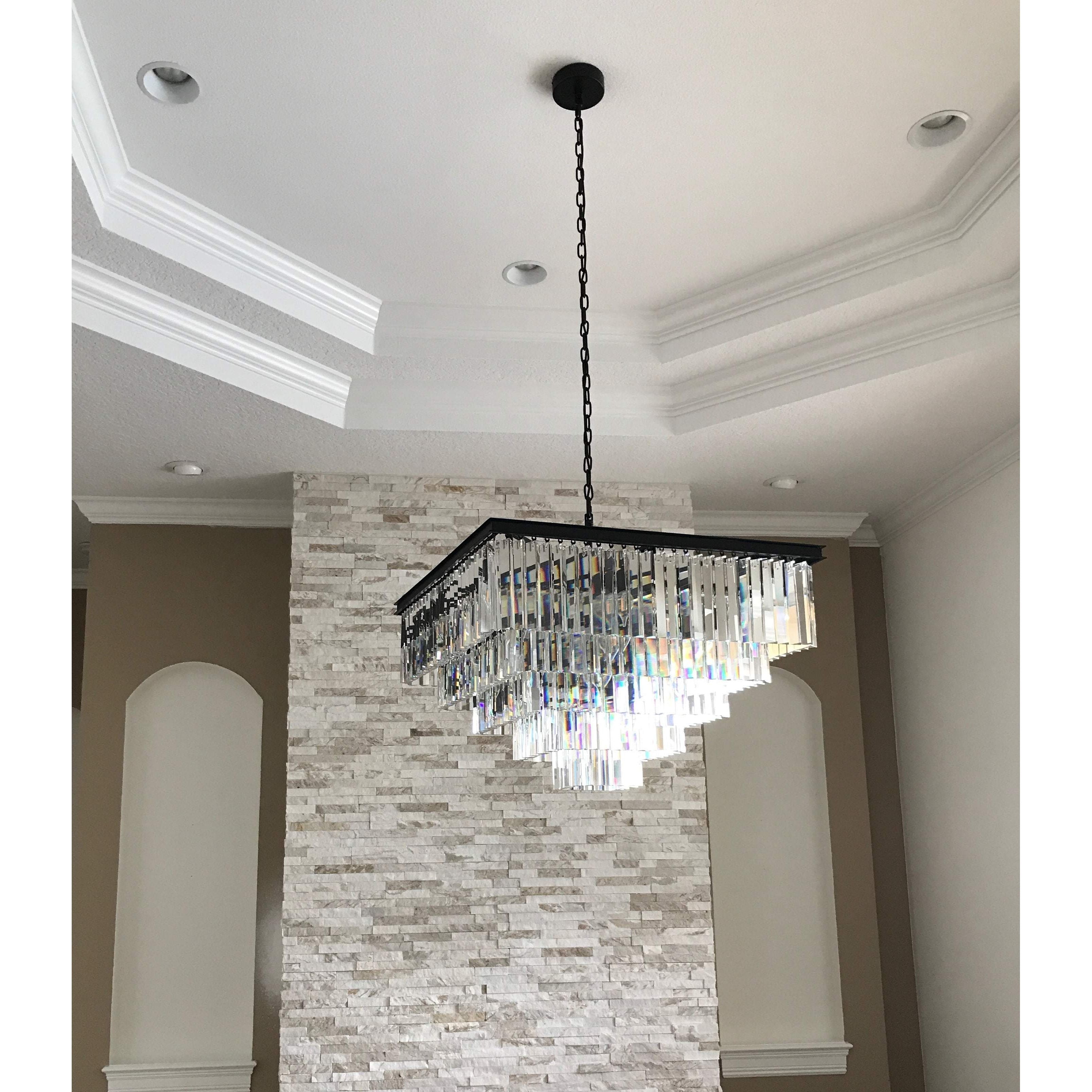 Apex 5-Tier Square Odeon Crystal Chandelier - Italian Concept -