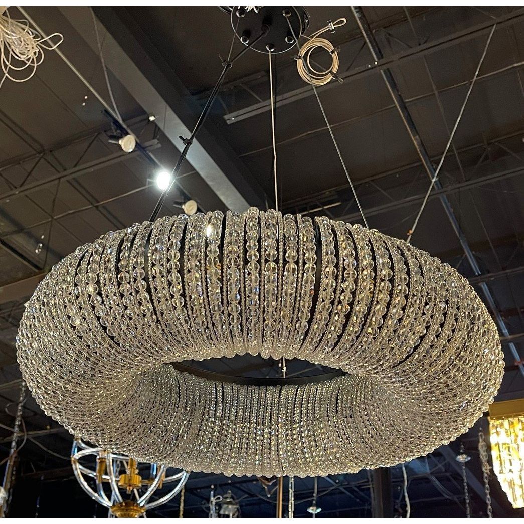 Empire Round Crystal Ring Beaded Chandelier - Italian Concept